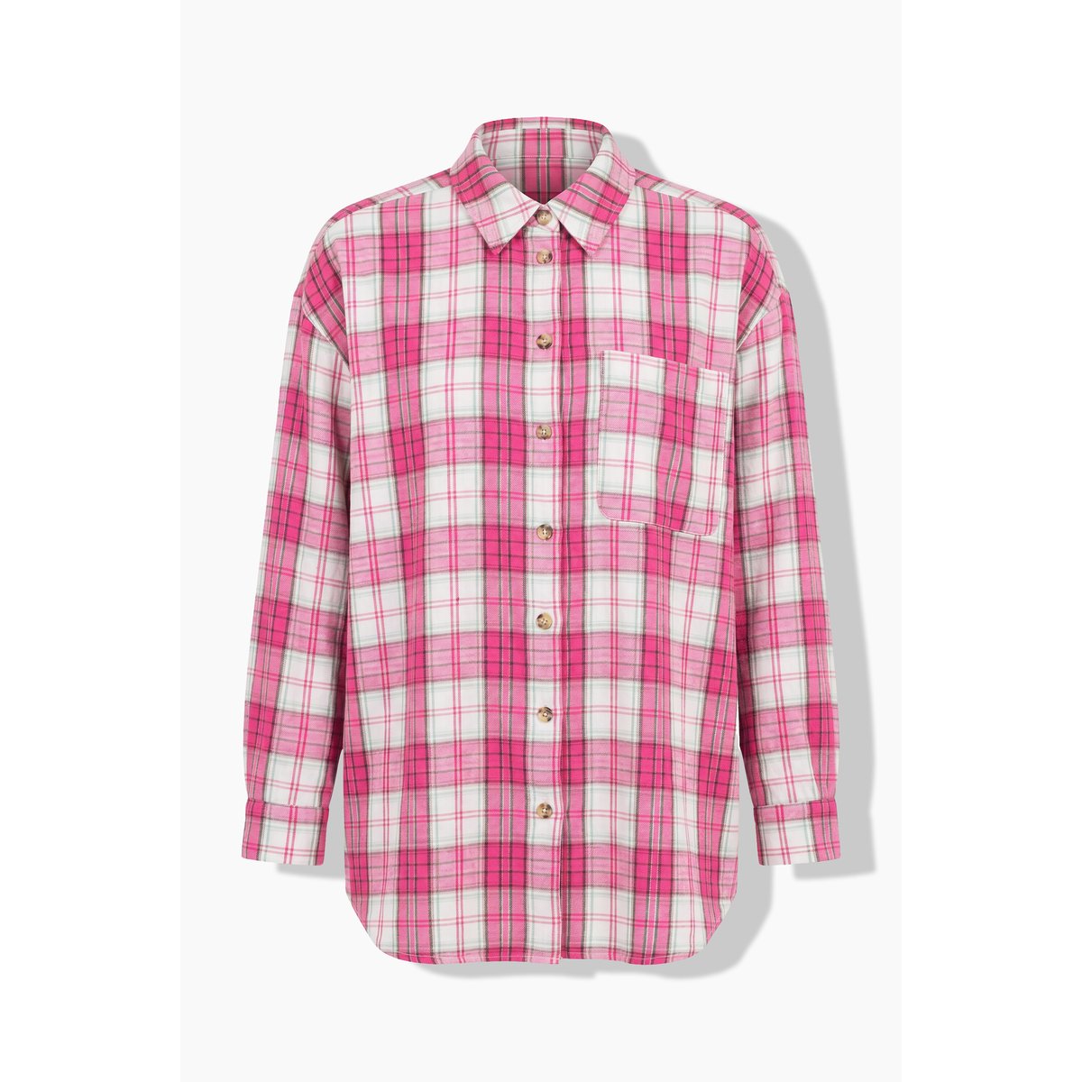 Chemise en flanelle oversized rose vif fuchsia, STUDIO UNTOLD