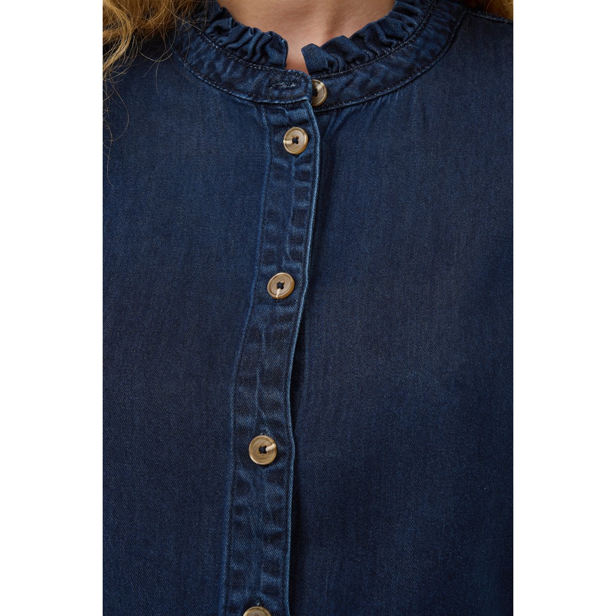 Chemise à manches longues bleu dark blue wash, CULTURE