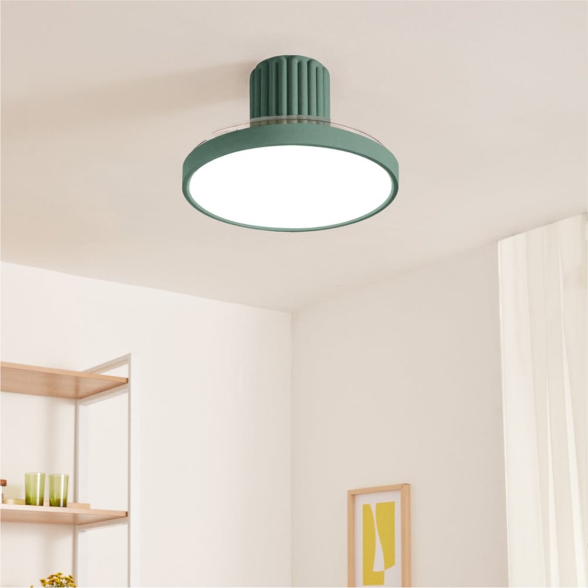 Ventilateur plafond 40 W avec éclairage LED et télécommande WIND CLEAR SCULPT sable/sable, CREATE