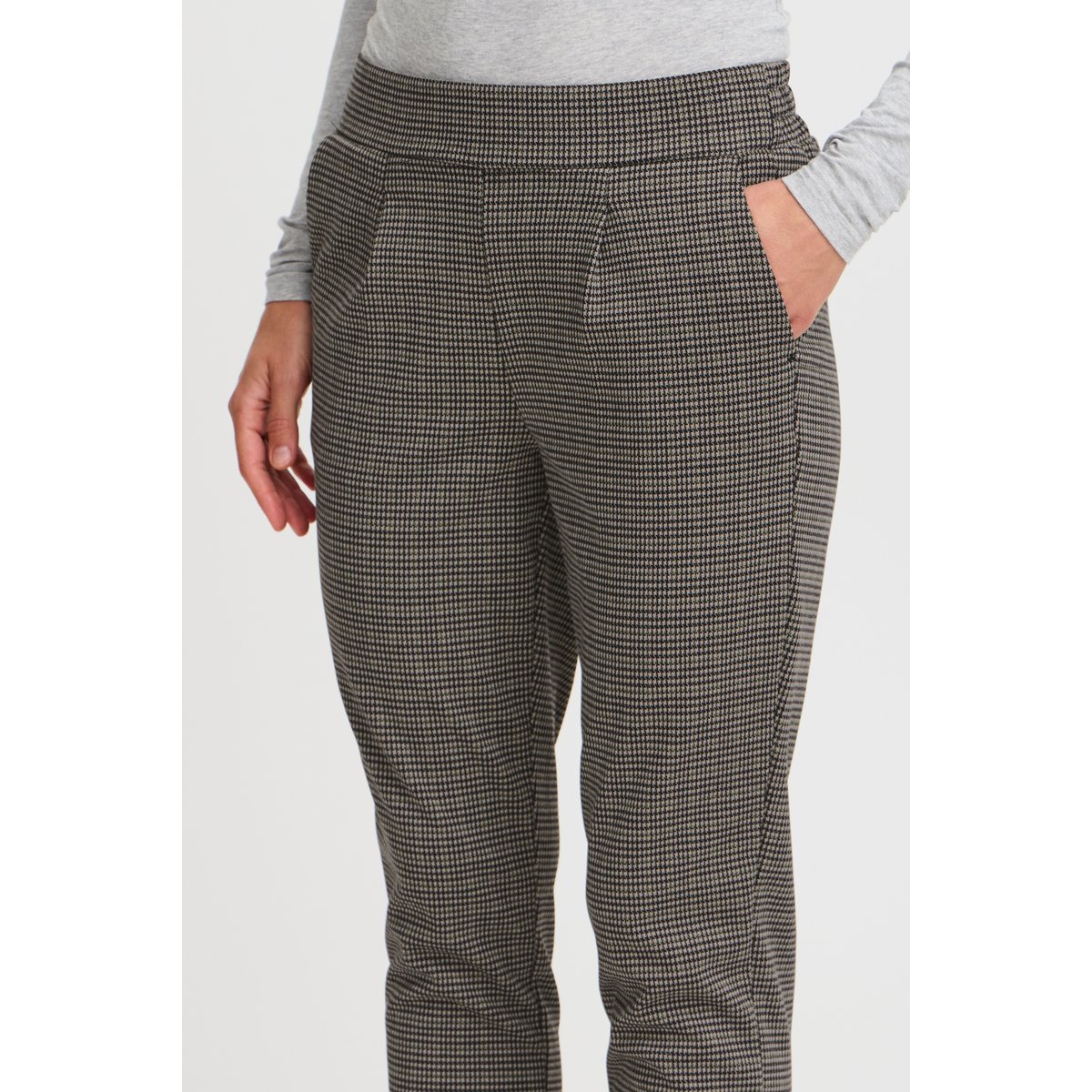 Pantalon coupe droite, longueur cheville noir black mix, B.YOUNG