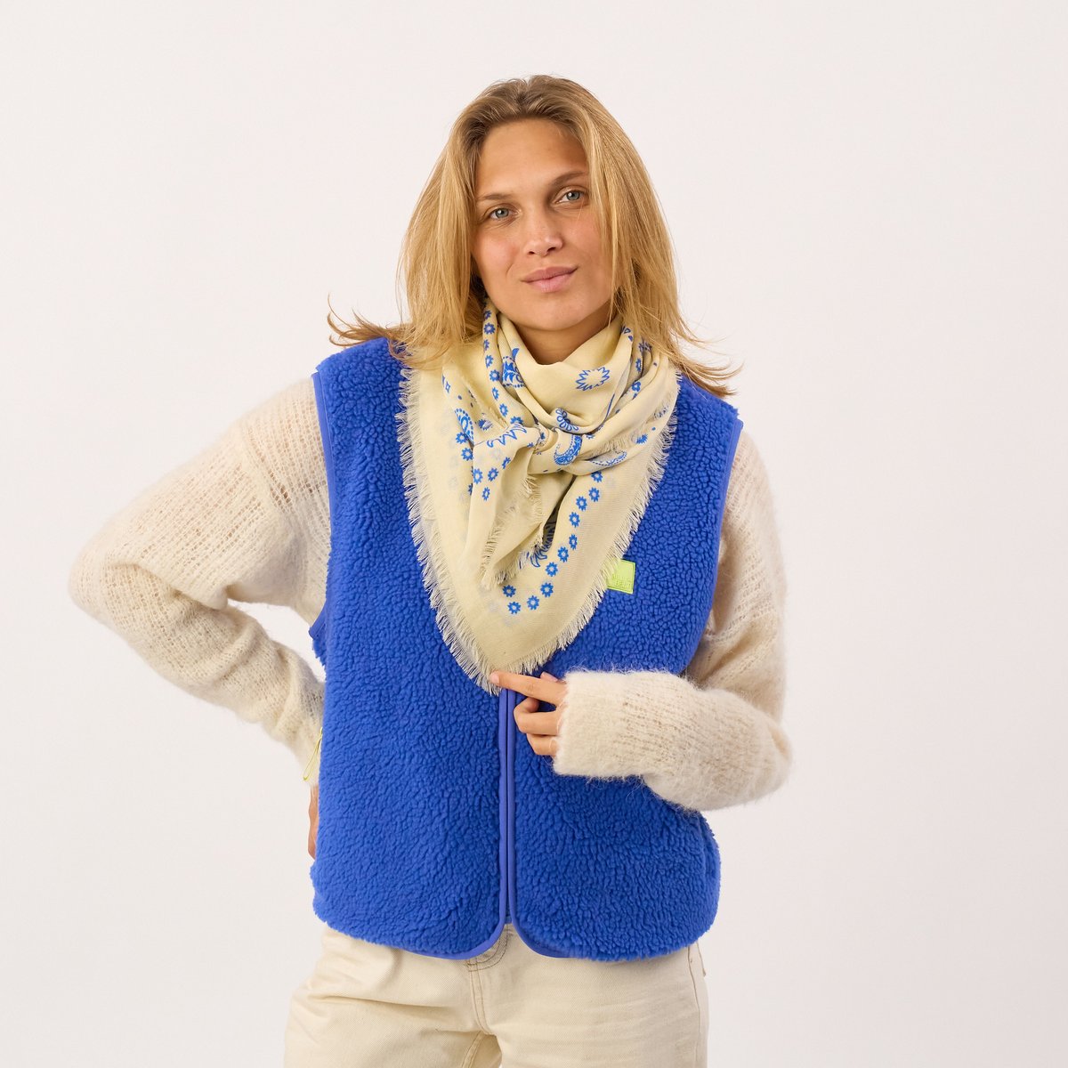 Foulard en laine LOUISE ivoire, BILLYBELT