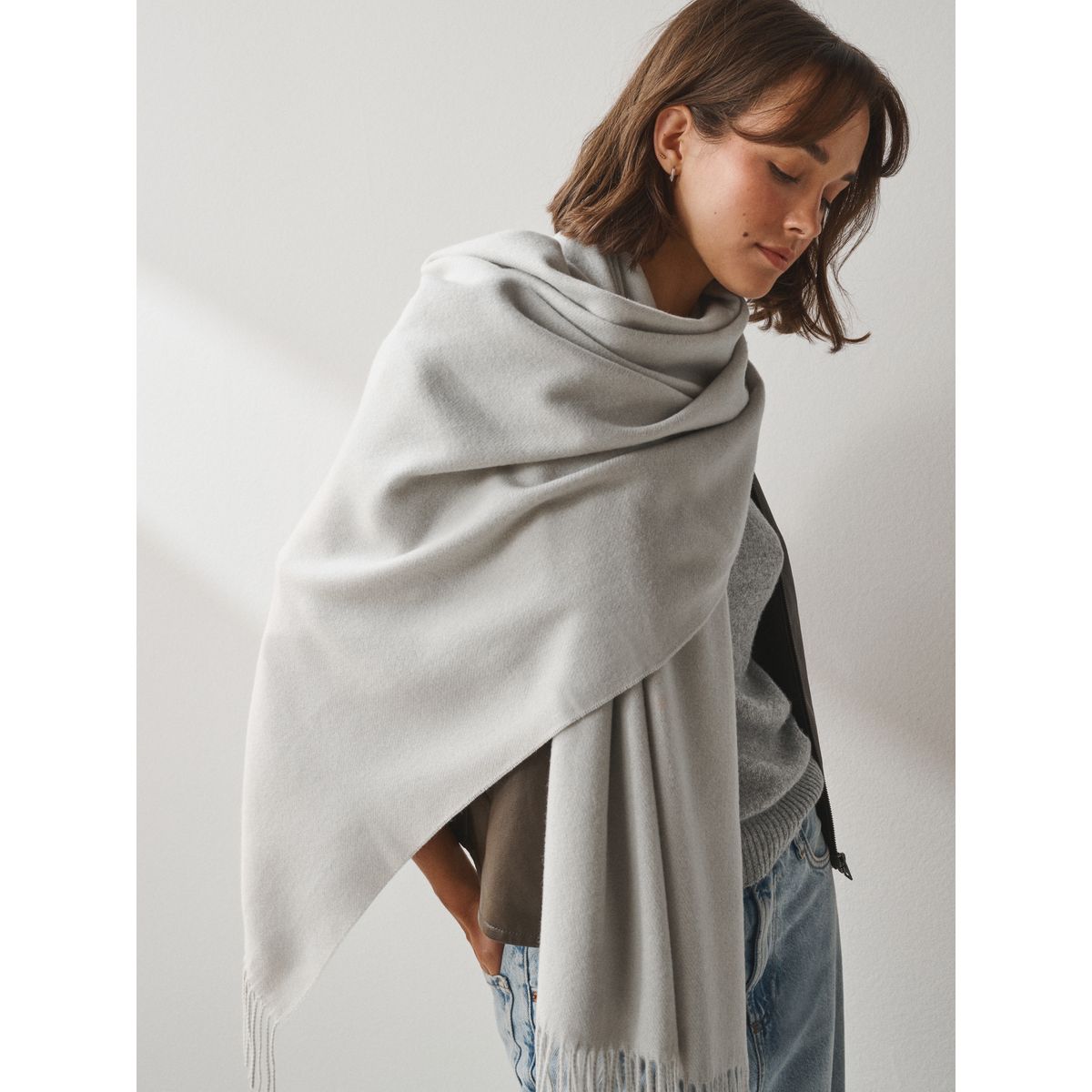 Écharpe épaisse gris clair, NEXT
