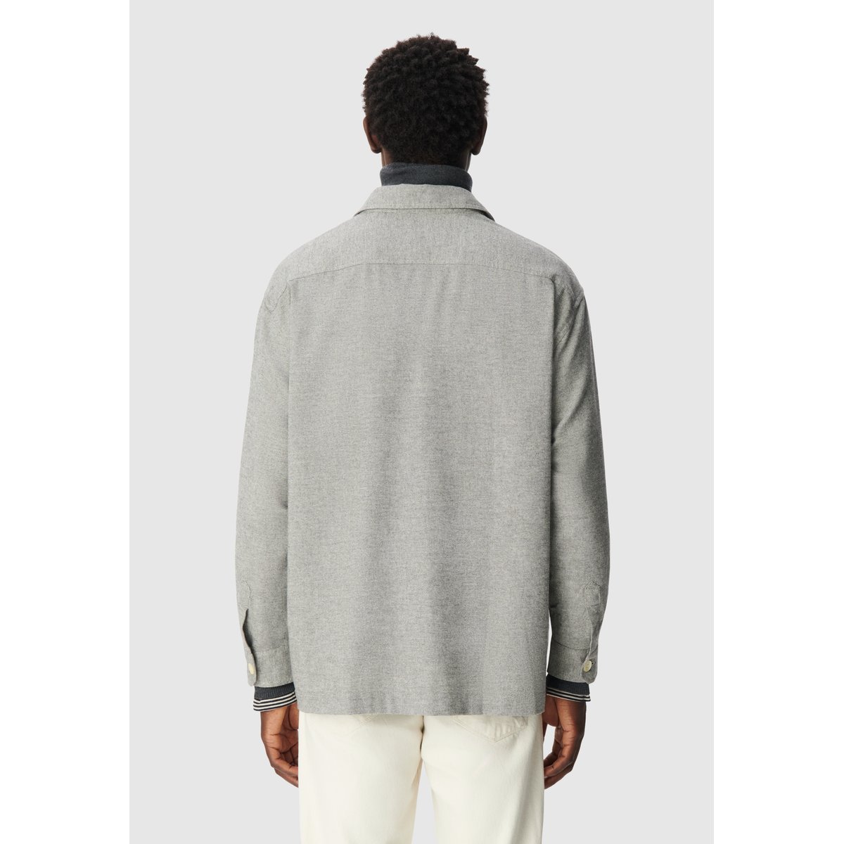 Chemise easy en flanelle gris, IKKS