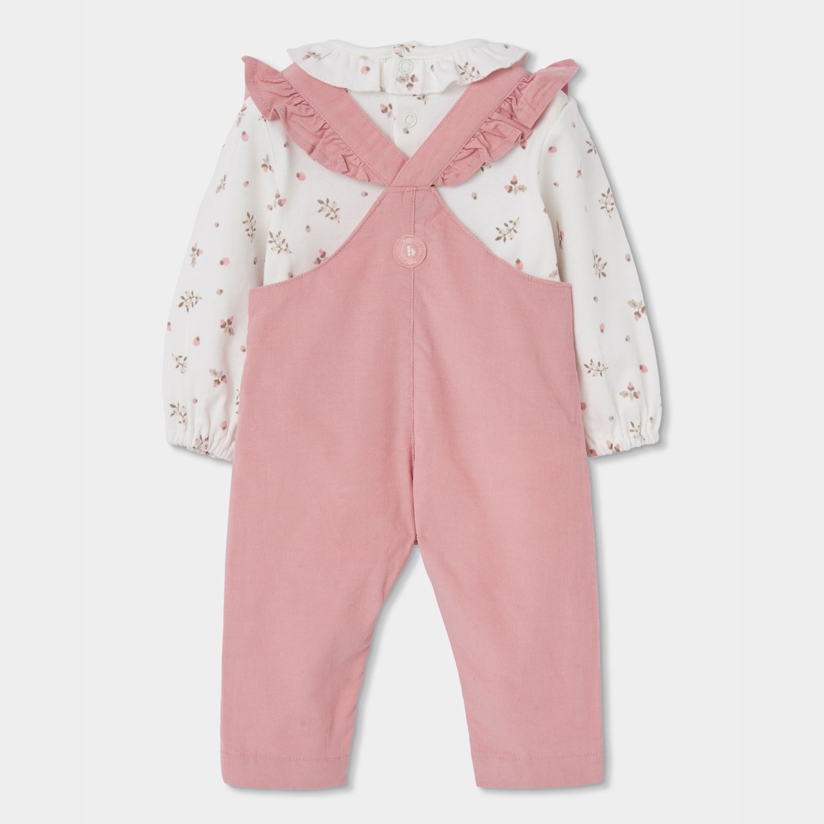 Ensemble bébé fille brodé de fraises rose, BOBOLI