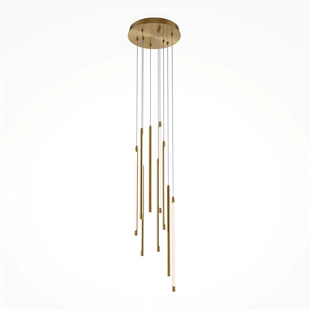 Lustre 9 lampes LED en cascade SALEM doré, PIER IMPORT