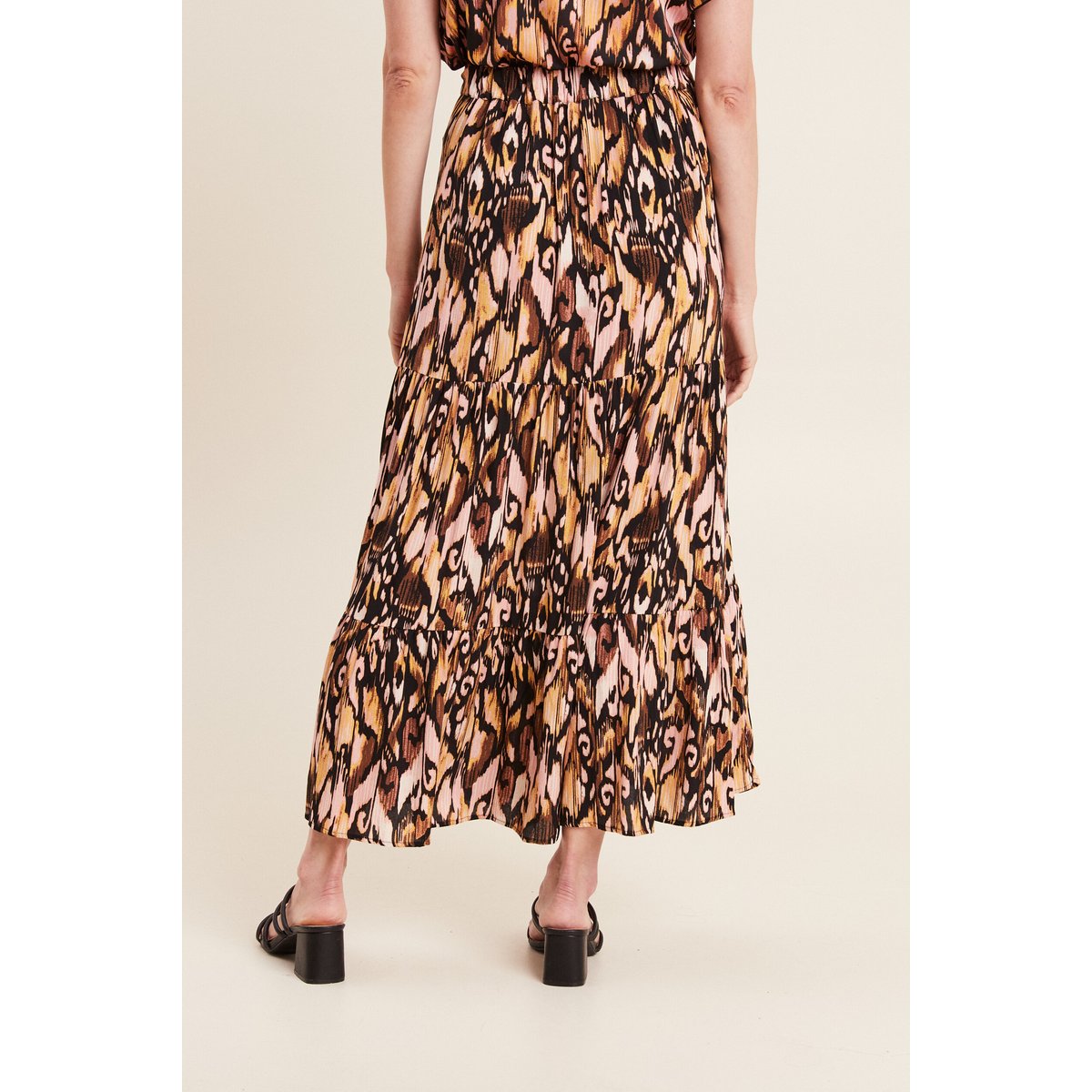 Jupe midi droite fluide noir, BREAL