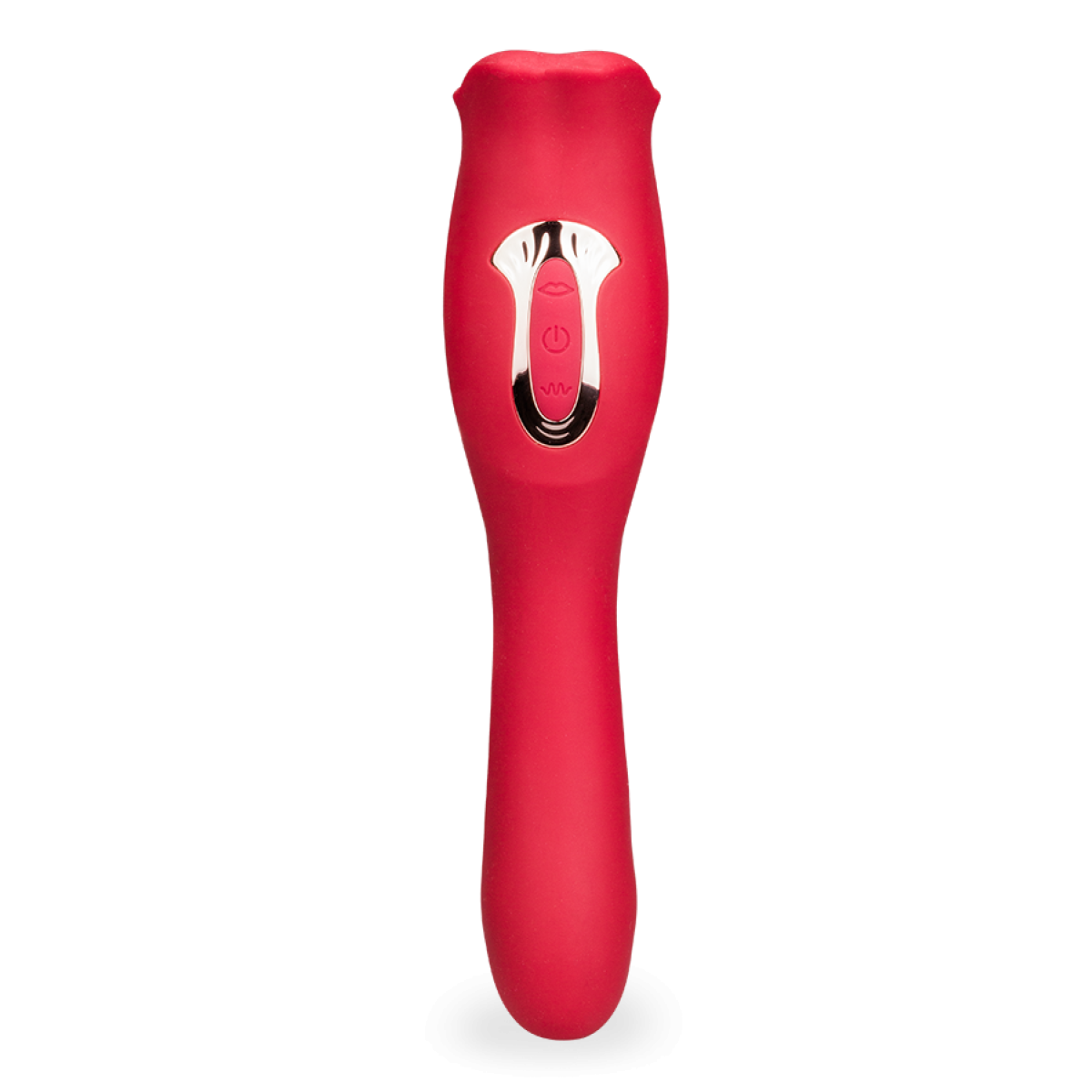 Vibromasseur puissant 2-en-1 avec bouche et langue vibrante Sweet Kiss rouge, LOVE AND VIBES