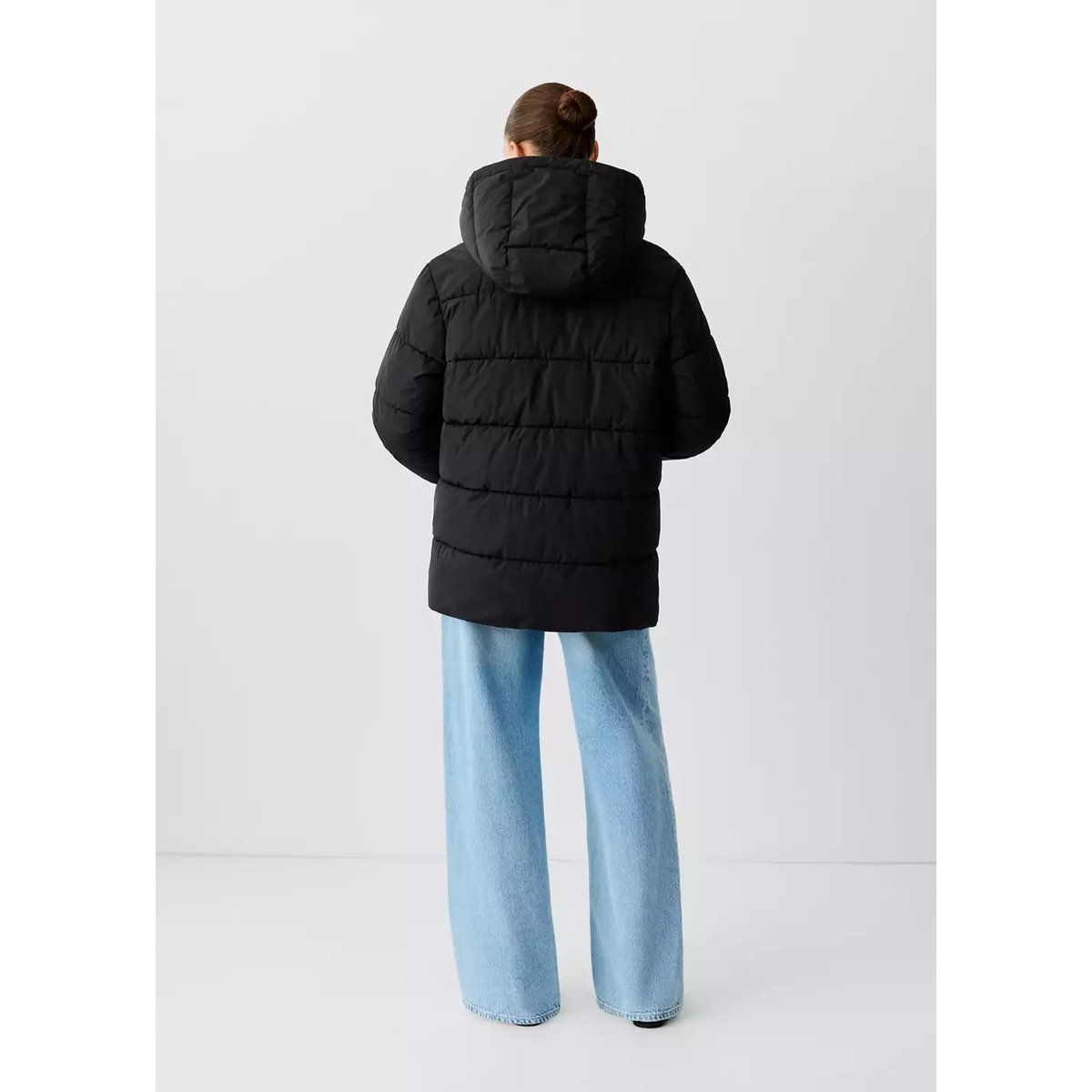 Anorak matelassé à capuche noir, MANGO TEEN
