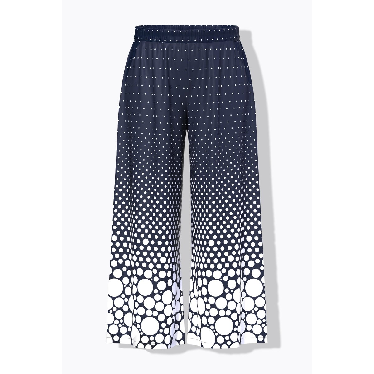 Pantalon palazzo à pois. Jambe marine, ULLA POPKEN