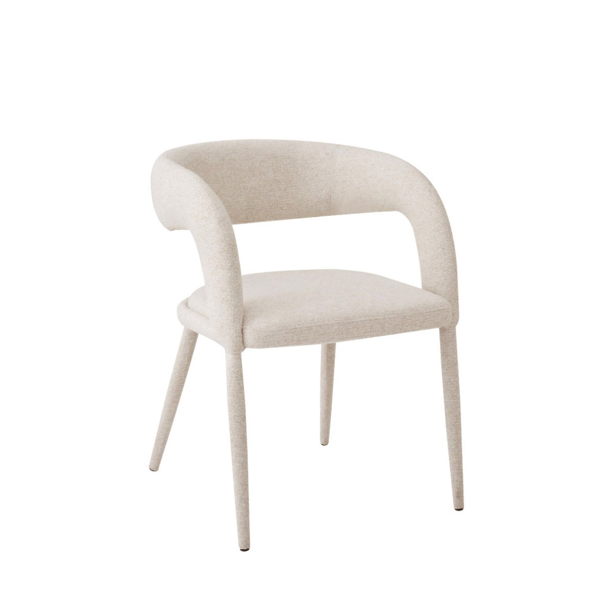 Lot de 2 fauteuils de table en tissu- ROMY beige chiné, DRAWER
