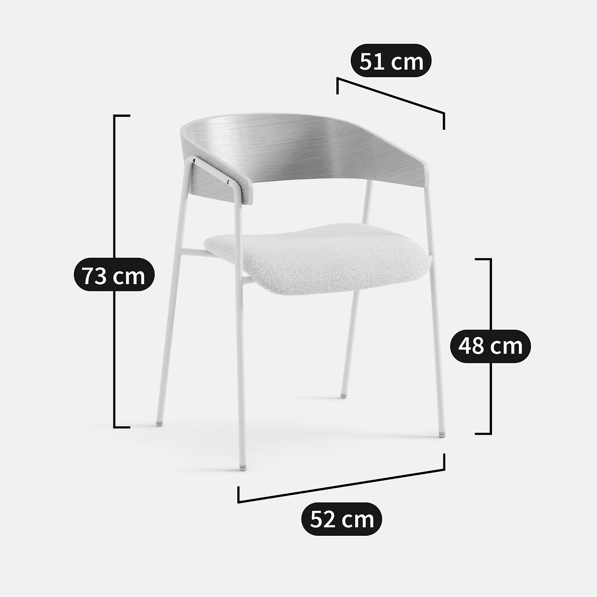 Sillón de comedor, Elleza crudo/beige , LA REDOUTE INTERIEURS