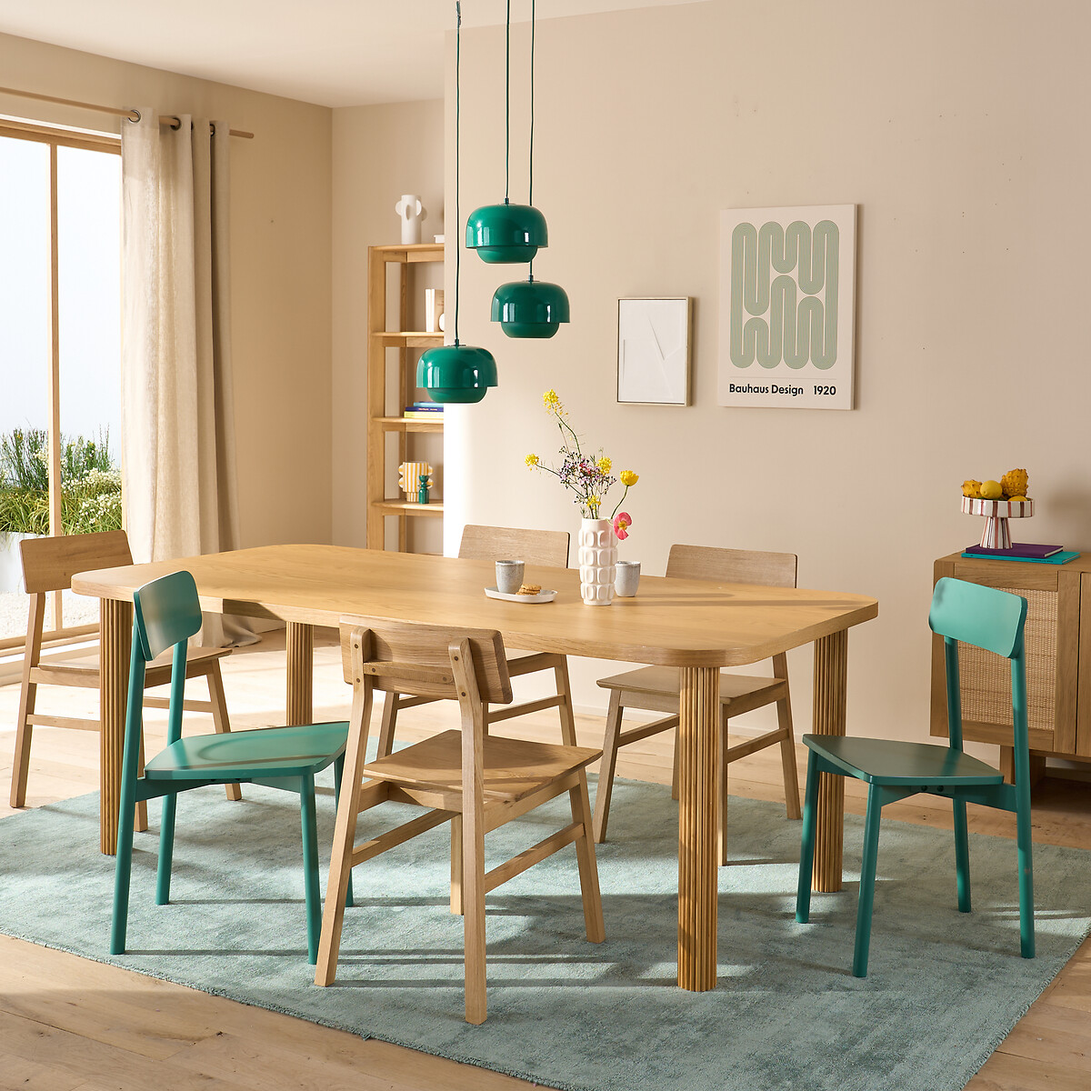 Set van 4 gecanneleerde tafelpoten, Alzar eikenhout, LA REDOUTE INTERIEURS