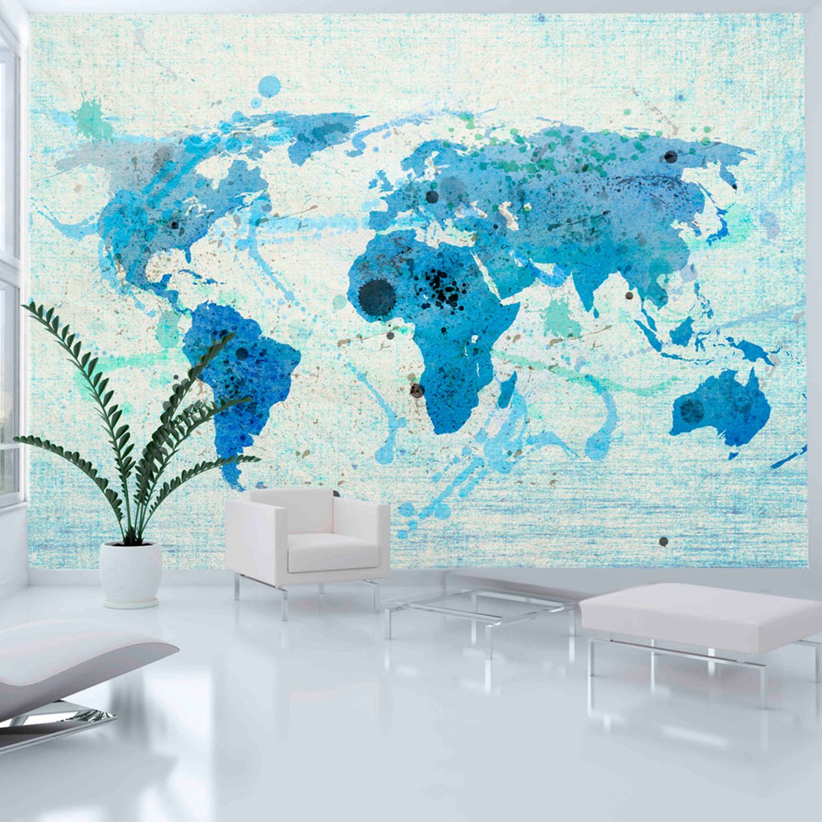 Papier peint intissé panoramique Carte du monde Cruising and sailing - The World map multicouleur, EDEN