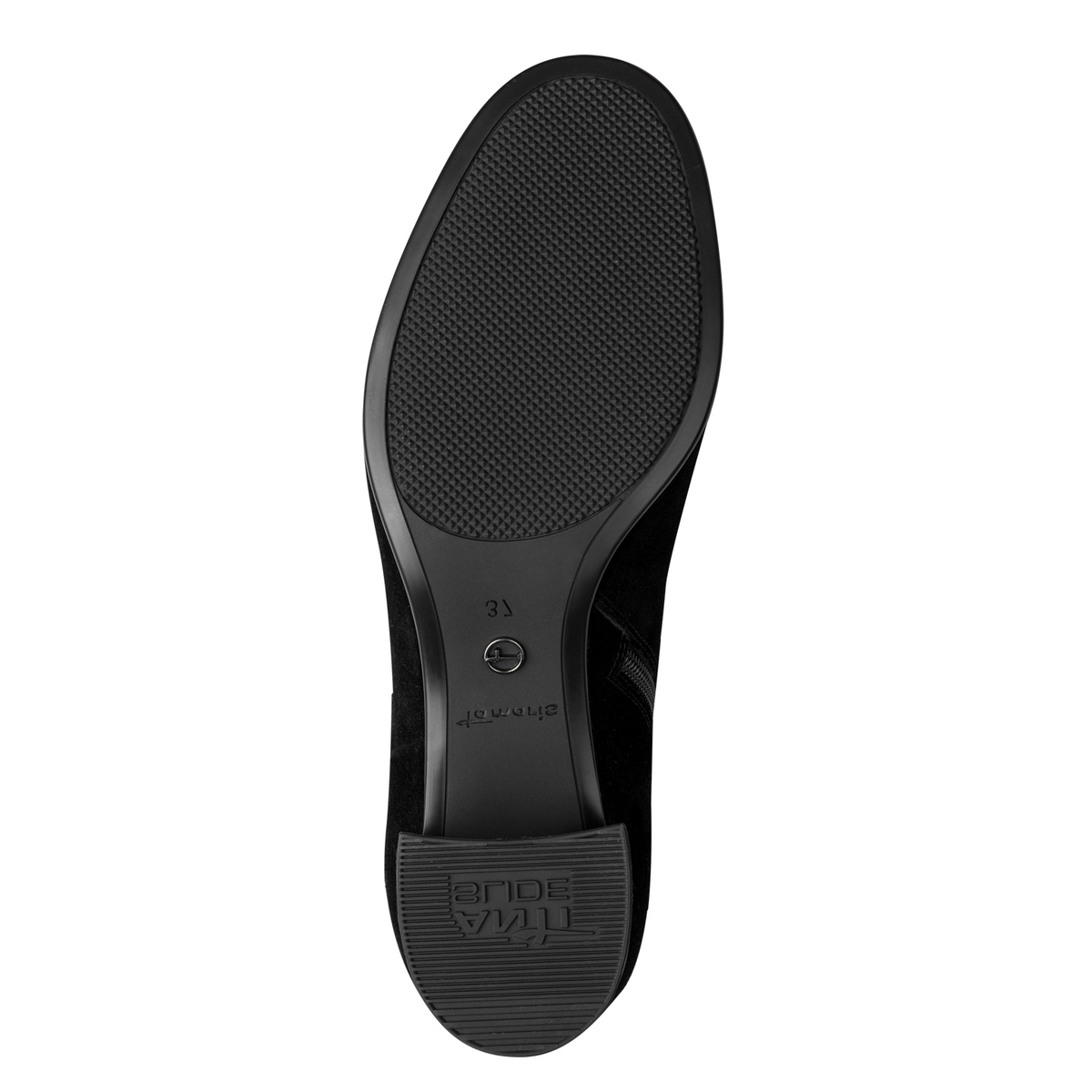 Bottine en cuir noir, TAMARIS