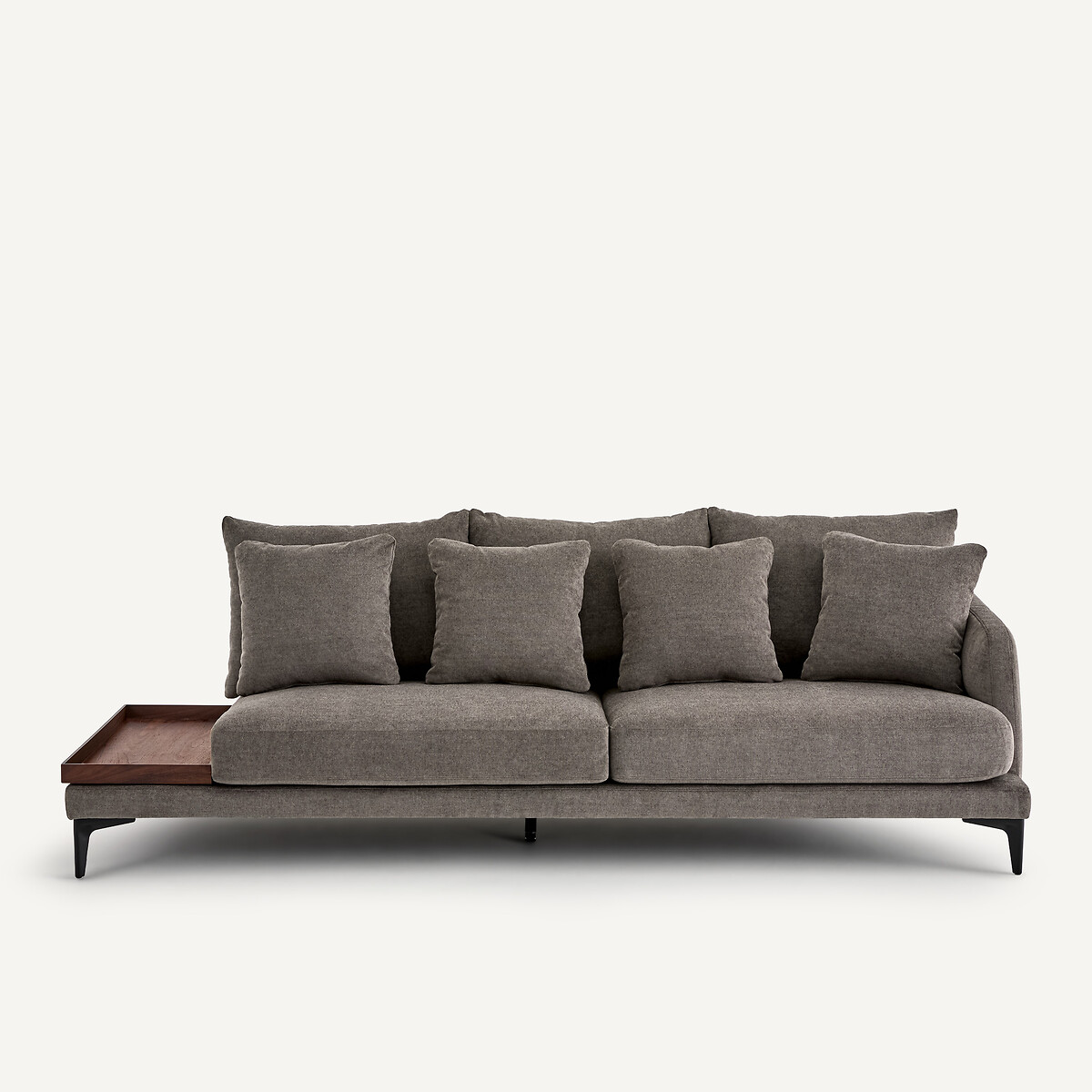 Demi-canapé avec plateau, en polyester mélangé, MODERNISTE gris stone, EMMANUEL GALLINA X AM.PM