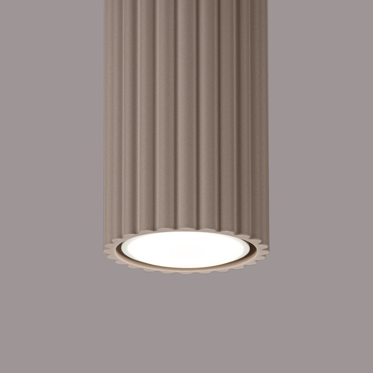 Plafonnier Aluminium Taupe GU10 1 Karbon marron, EDEN