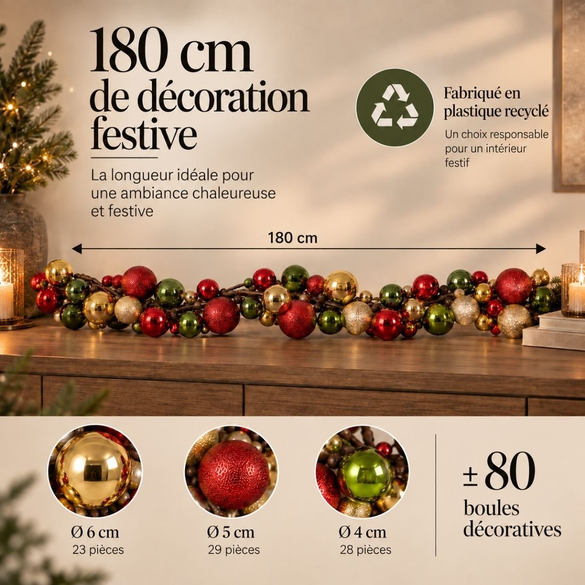 Guirlande de Noël or, MICA DECORATIONS