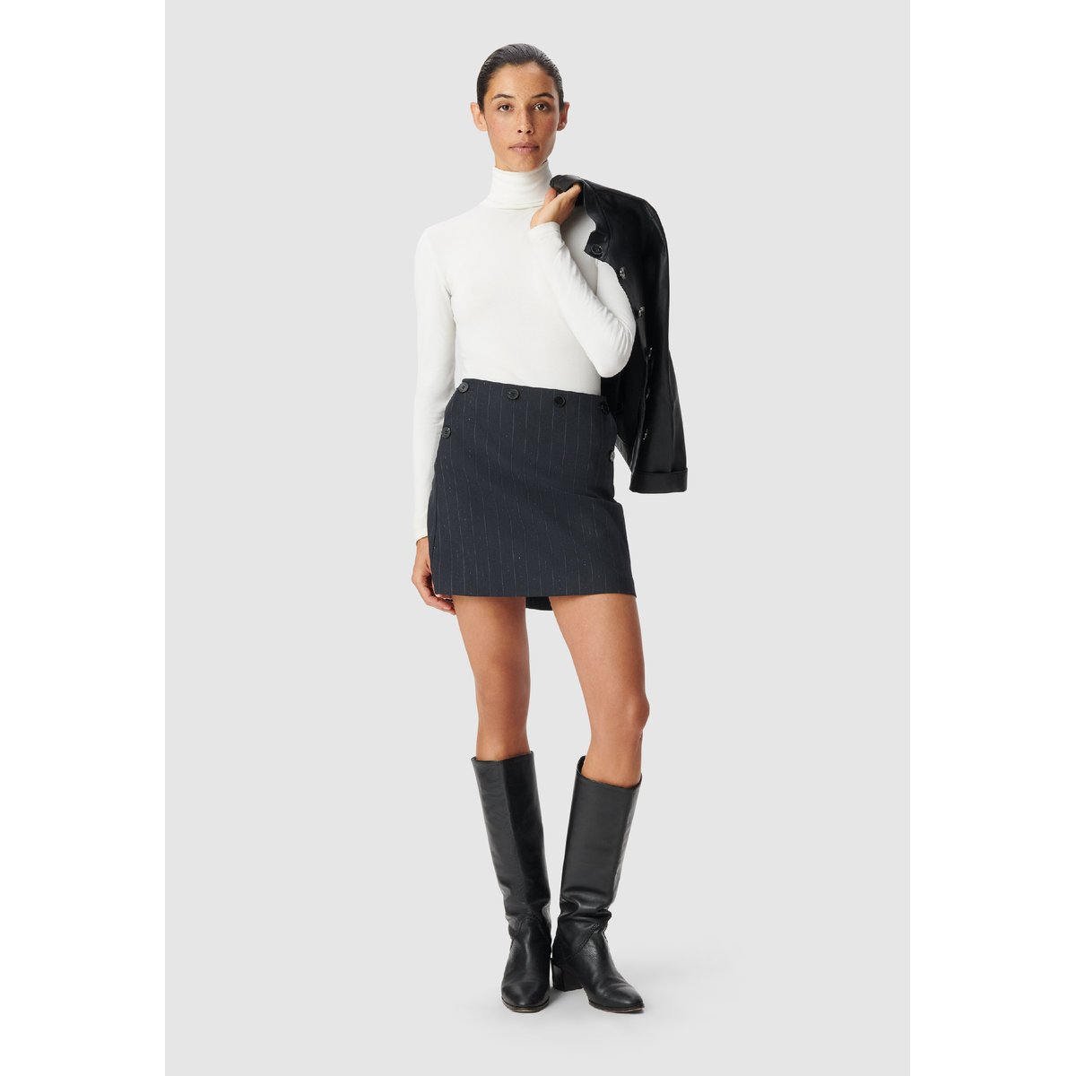 Jupe de tailleur rayures tennis bleu marine, IKKS