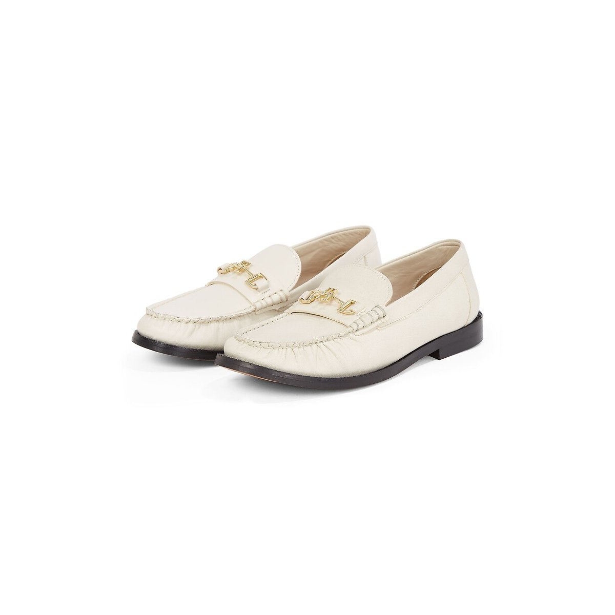 Mocassini in morbida pelle beige, TOMMY HILFIGER