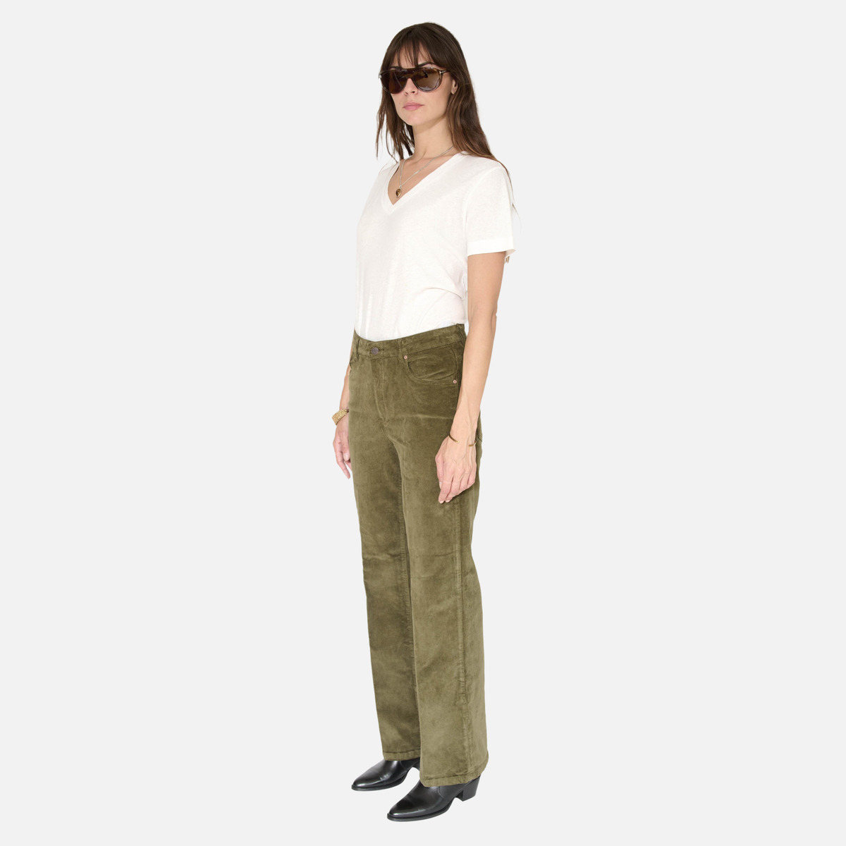 Pantalon THE MERCURY VELVET kaki, MKT STUDIO