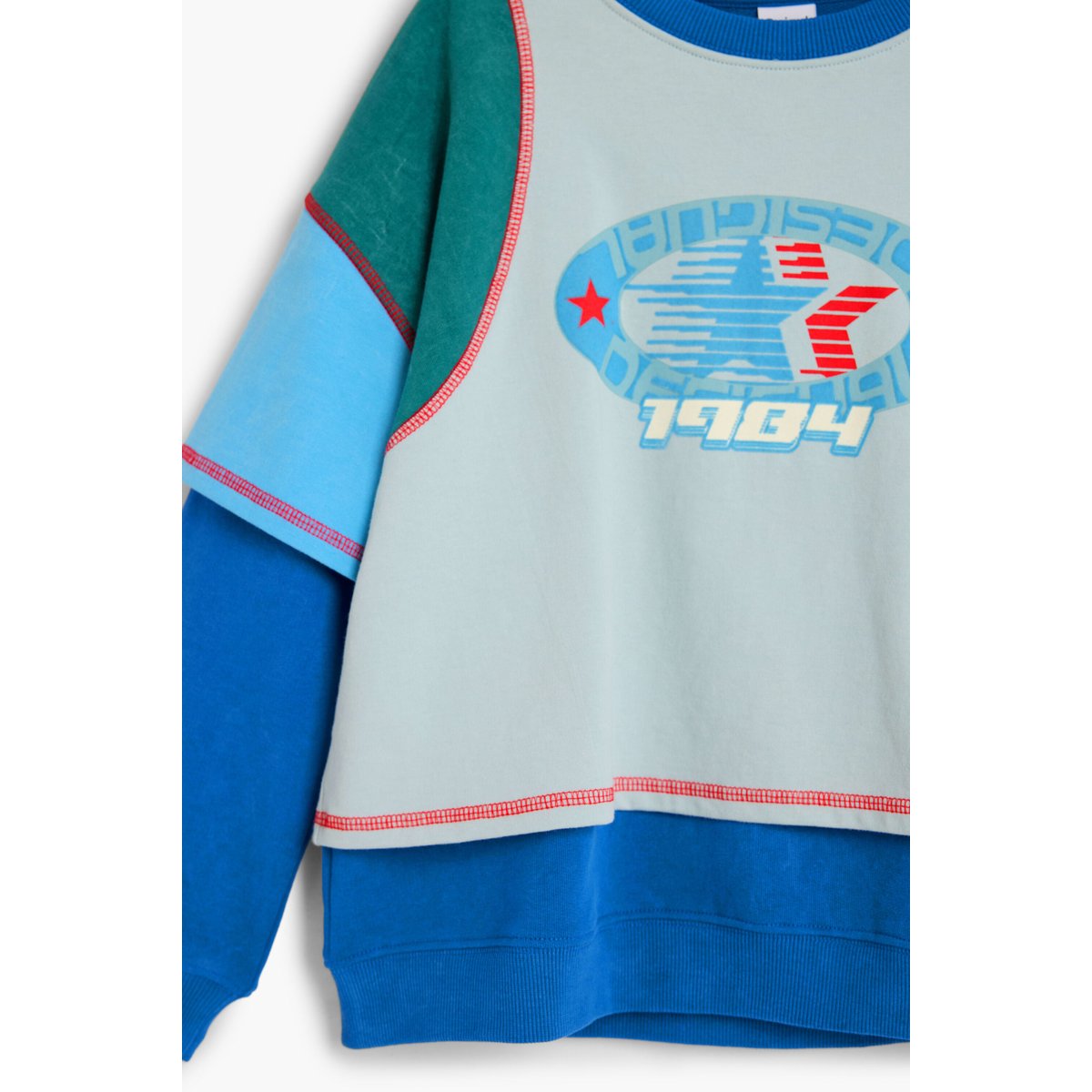 Sweat-shirt de sport combiné bleu, DESIGUAL