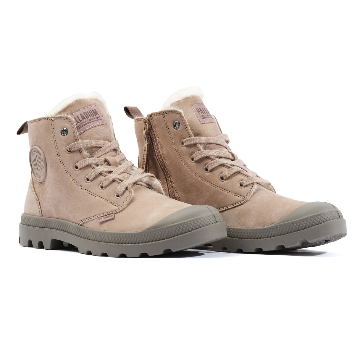 Boots en cuir PAMPA HI ZIP WL beige, PALLADIUM
