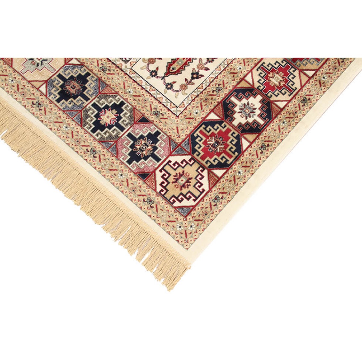 Tapis salon et chambre fait main style oriental  à franges FARSH multicolore, NOVATREND