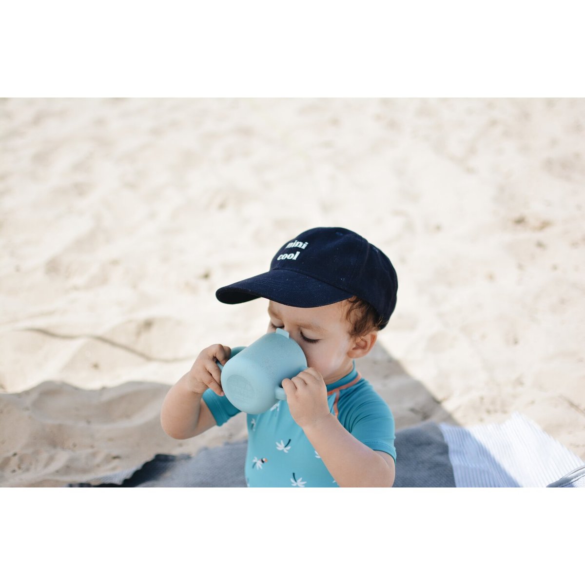 Tasse d'apprentissage en silicone bleu, BEABA