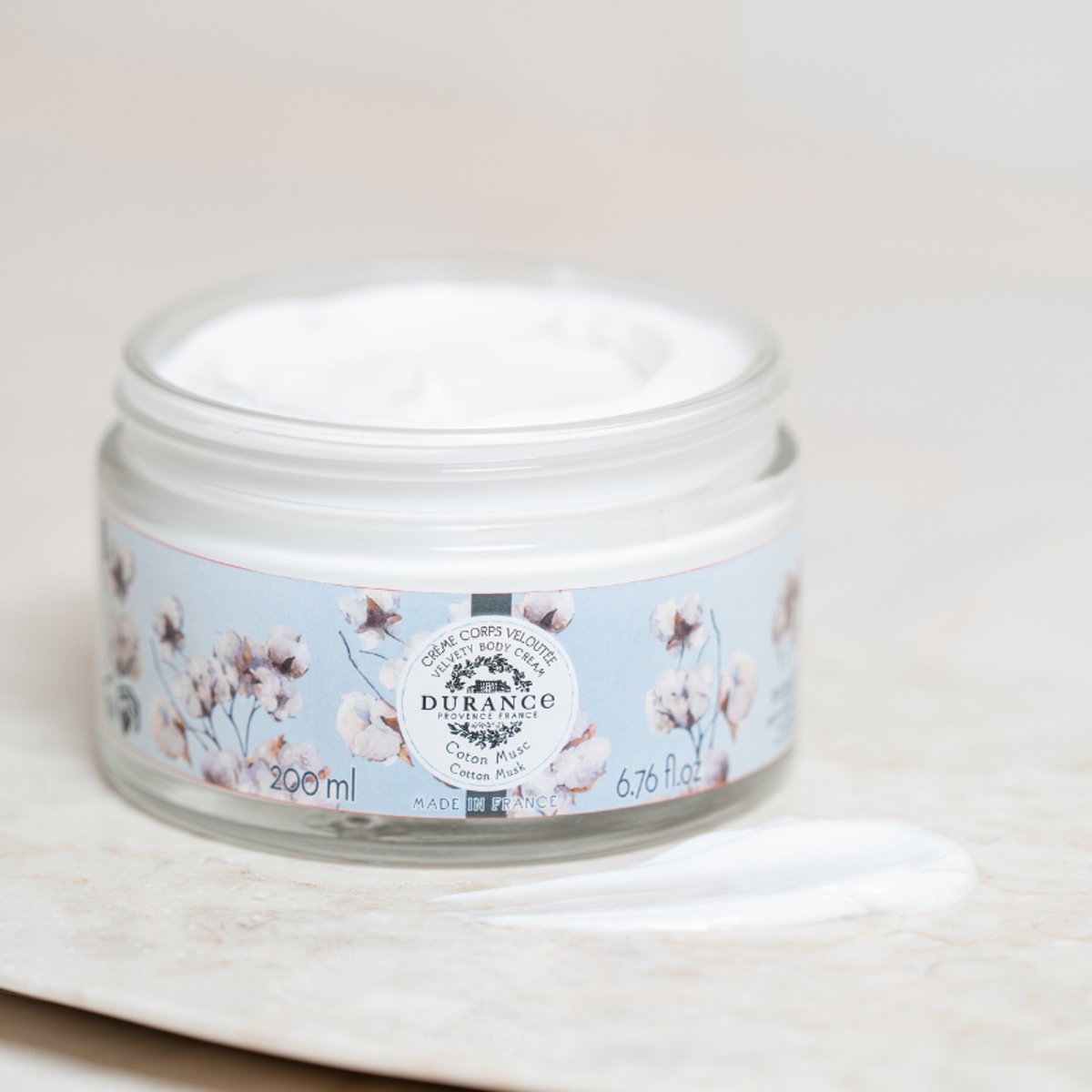 Crème corps veloutée COTON MUSC couleur unique, DURANCE