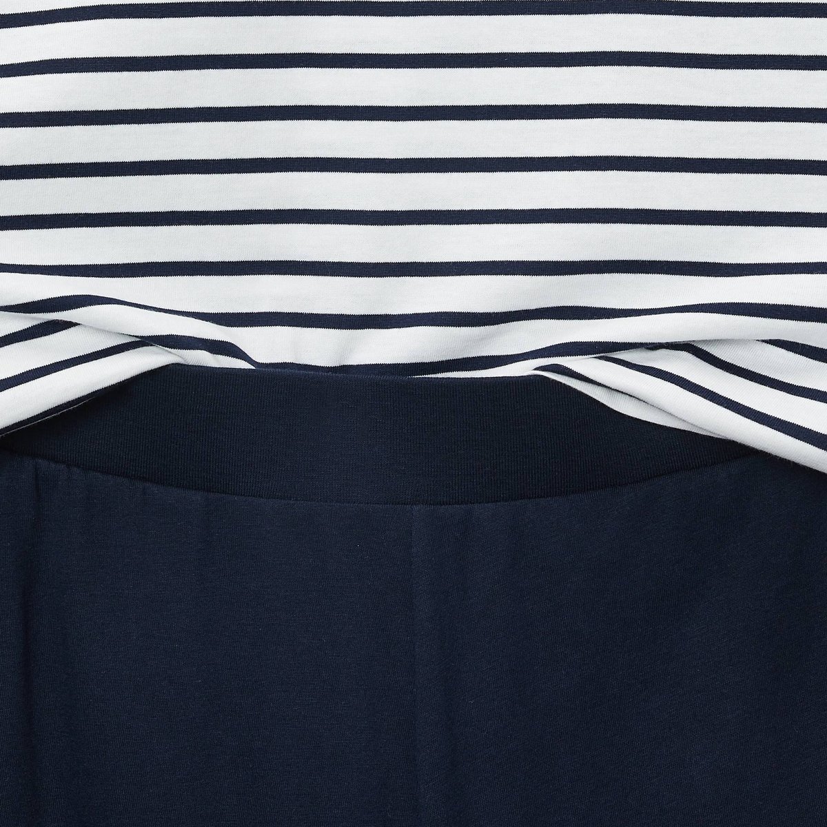 Pyjama uni en coton jersey BIO GOTS avec coeur brodé marine, MONOPRIX