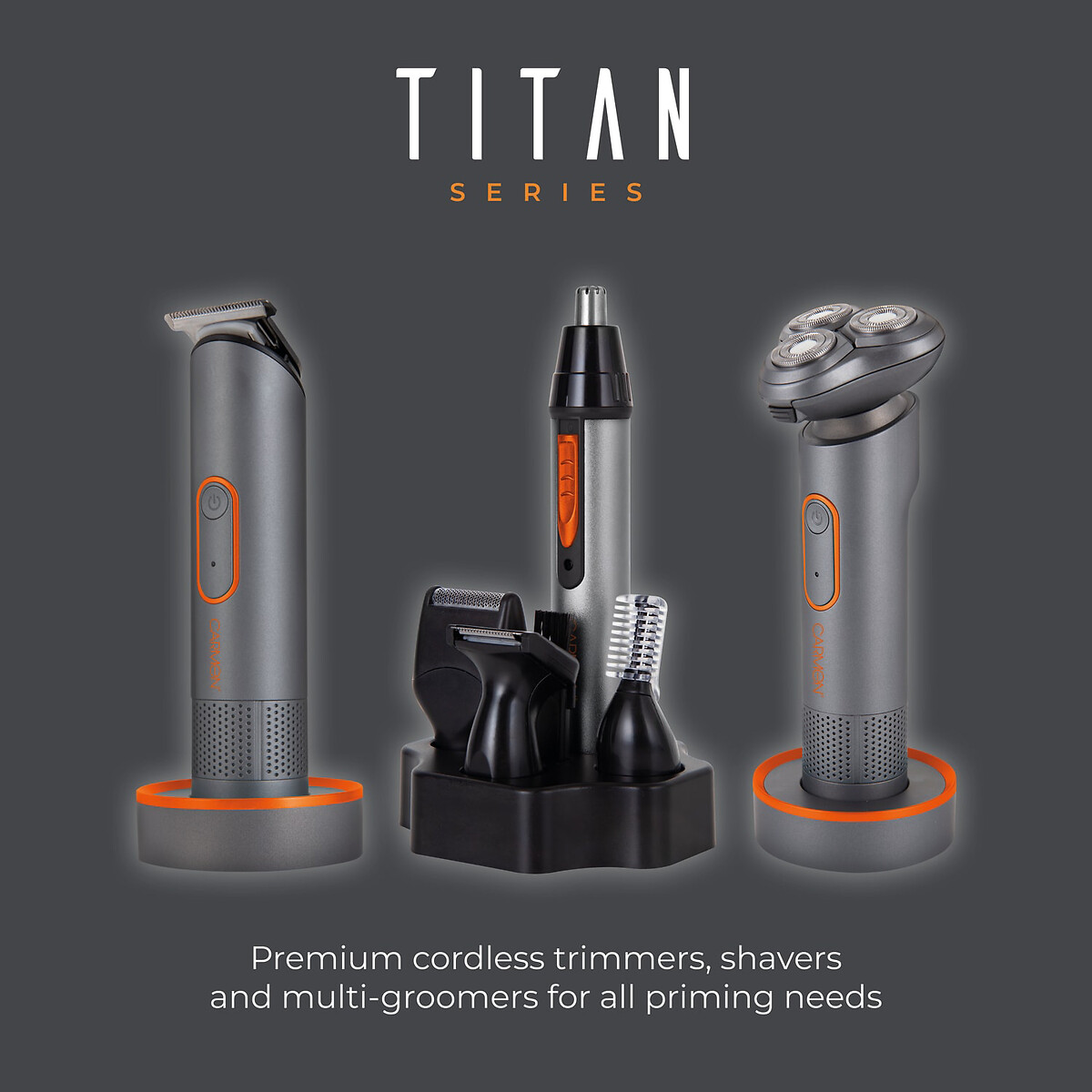 Titan Men's 3-in-1 Cordless Shaver Set - C81085ORG titanium, CARMEN