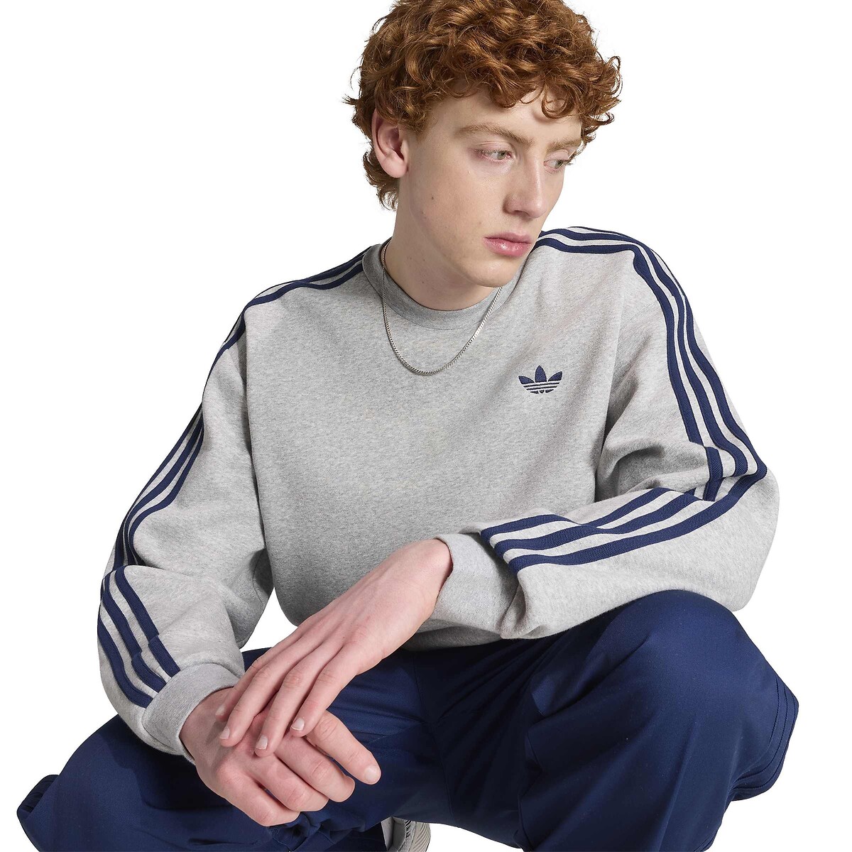 Sweat col rond, loose fit, ADICOLOR gris chiné, adidas Originals