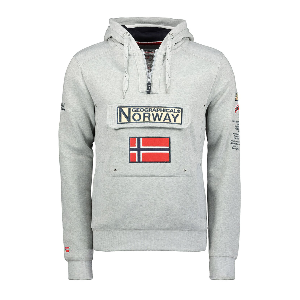 Sweat à capuche Gymclass gris chiné, GEOGRAPHICAL NORWAY