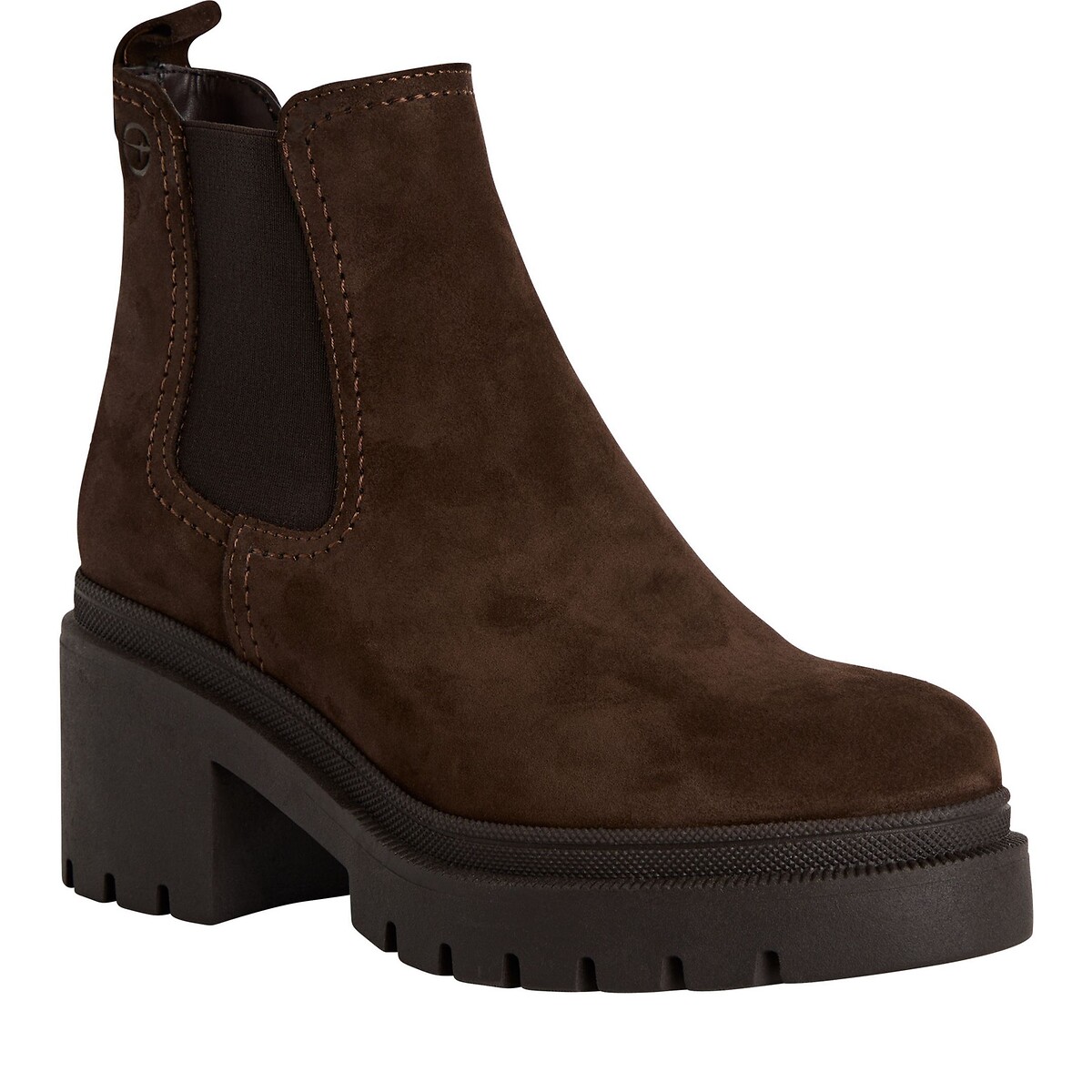 Suede Chelsea Boots dark brown, TAMARIS