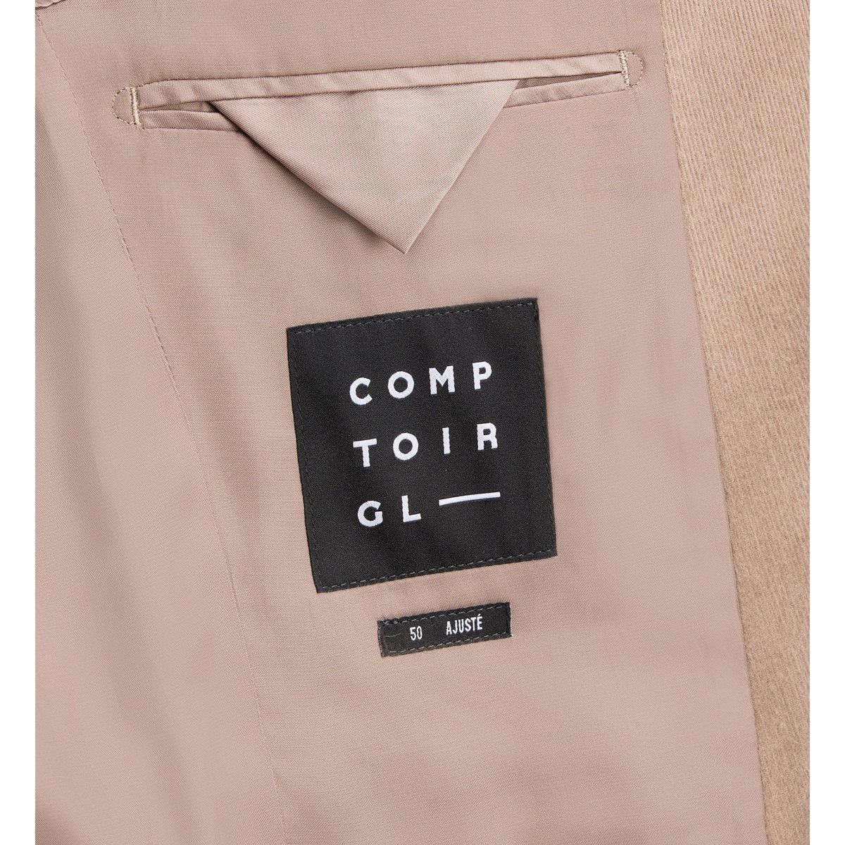 Veste de costume ajustée beroi en velours côtelé coton beige, COMPTOIR GL