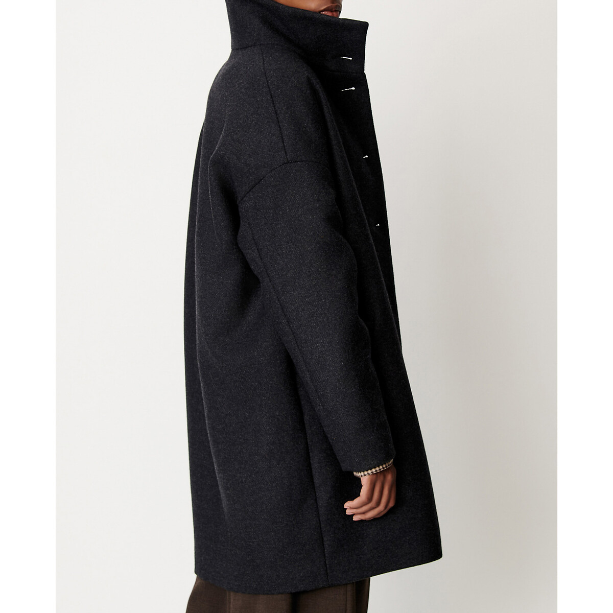 Manteau mi-long en laine mélangée, PARADISE gris foncé, SESSUN