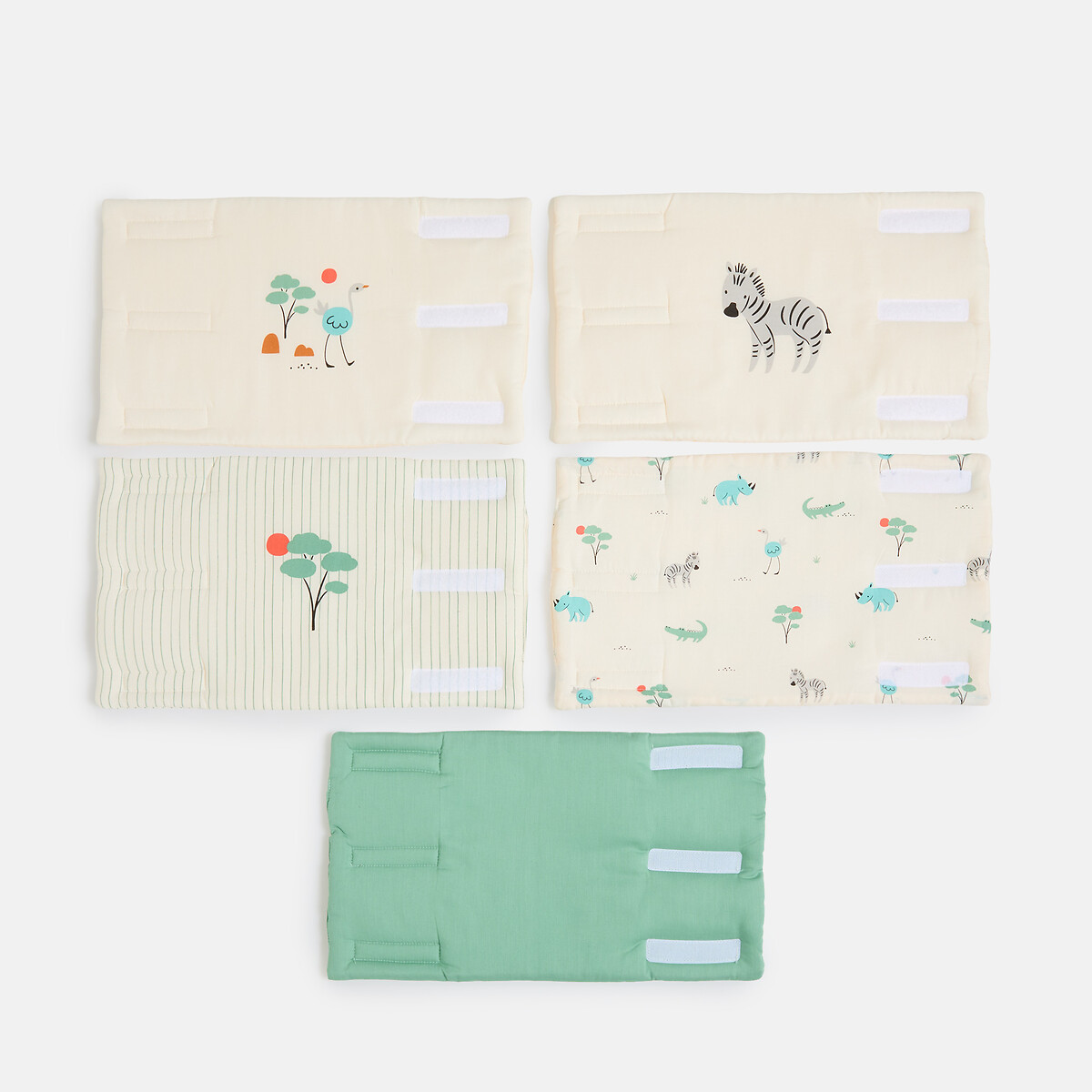 Tour de lit pare-chocs en coton, imprimé animaux, SAVANE ecru/vert, LA REDOUTE INTERIEURS
