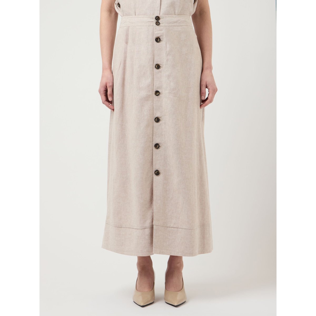 Jupe Longue gris - white pepper1, YAS