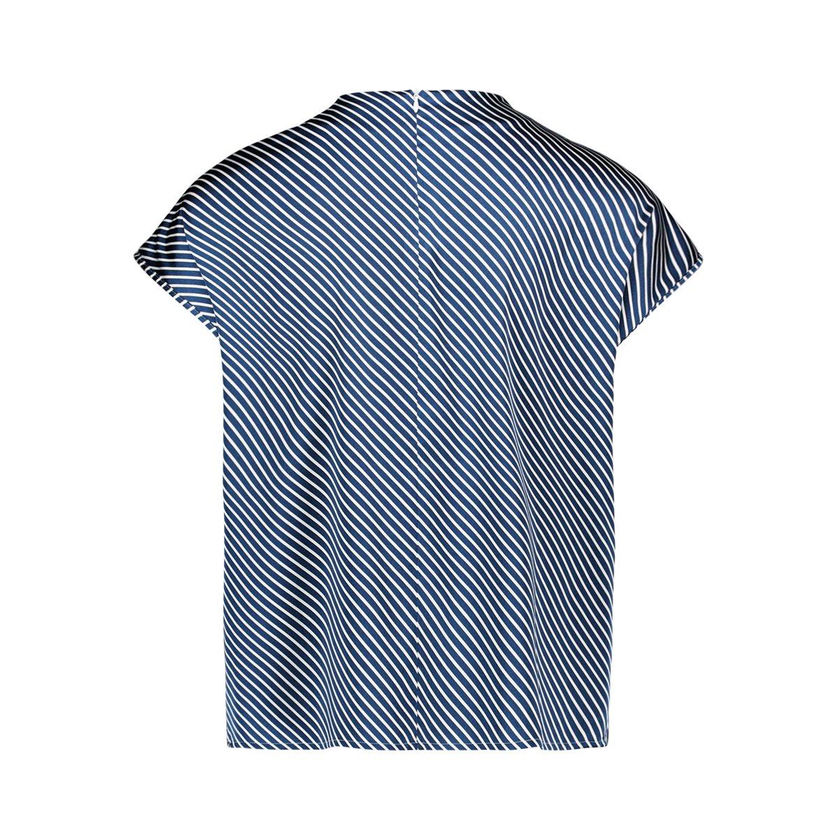 Chemisier en satin à col dark blue/white, ZERO
