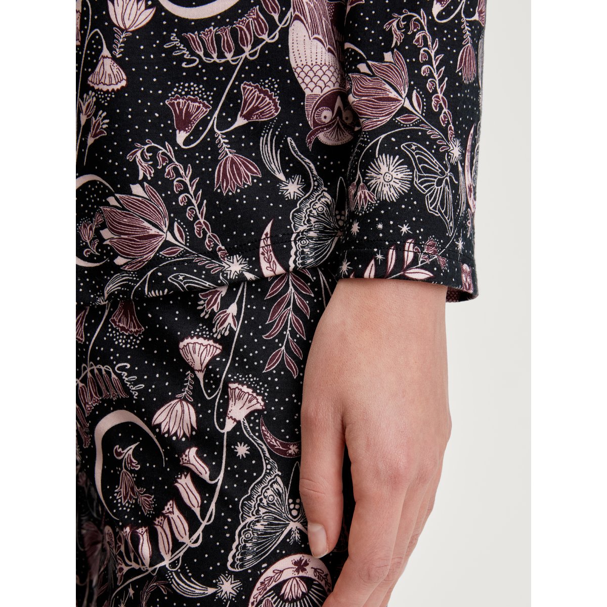 Shirt manches longues avec boutons – Mélange TENCEL™ Modal et soie manches longues Modal GLIMMER M&M noir, CALIDA