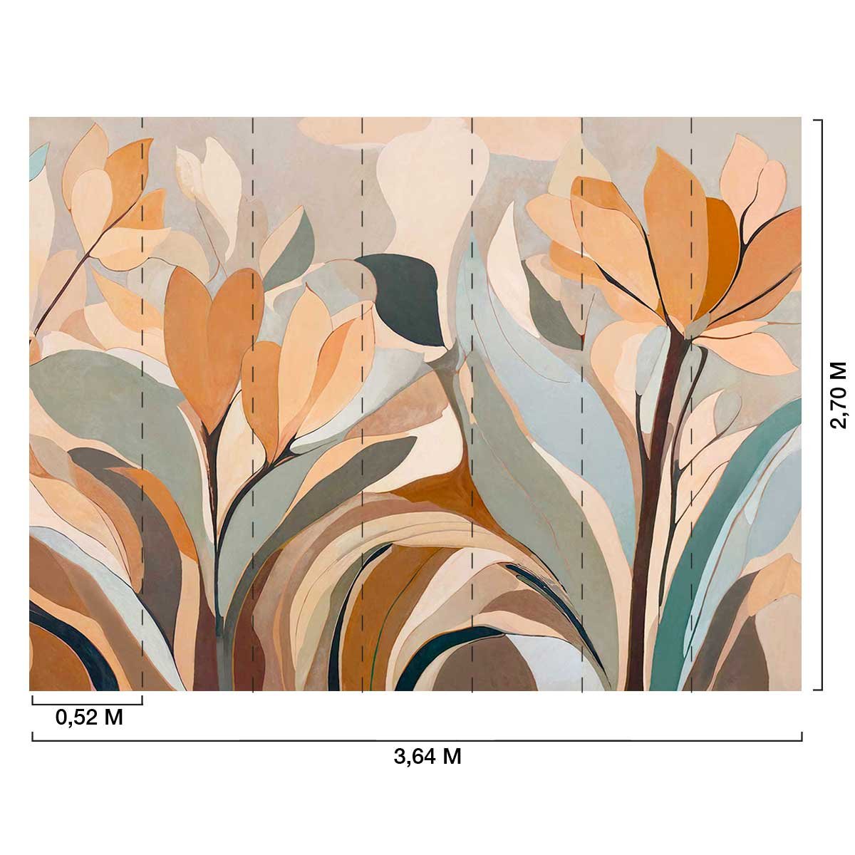 Papier peint Éclosion d'Ambre multicolore, HEXOA