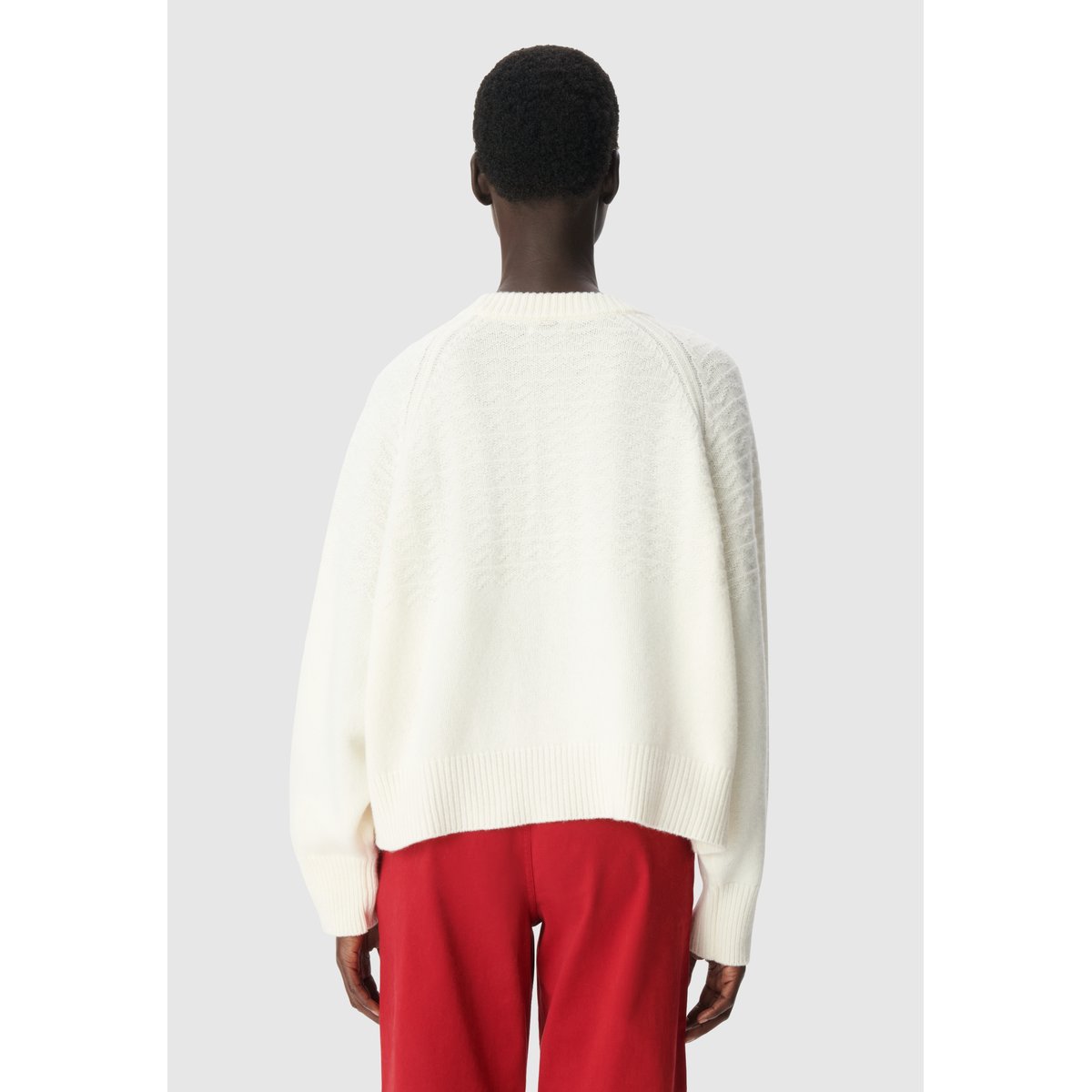 Pull tricot points fantaisie ecru, IKKS