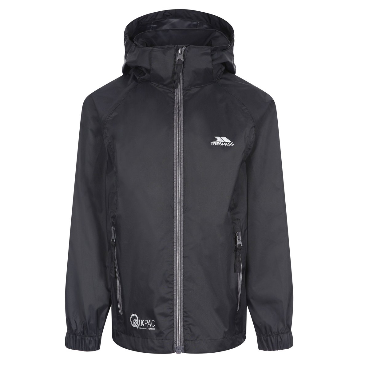 Coupe-vent pliable QIKPAC noir/ gris anthracite, TRESPASS