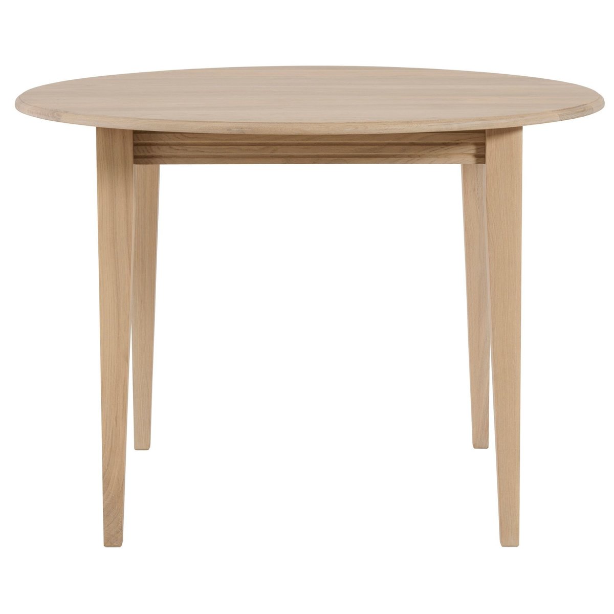 Table ronde extensible chêne blanchi 4/6 places D105 pieds fuseau - VICTORIA bois clair, HELLIN, DEPUIS 1862