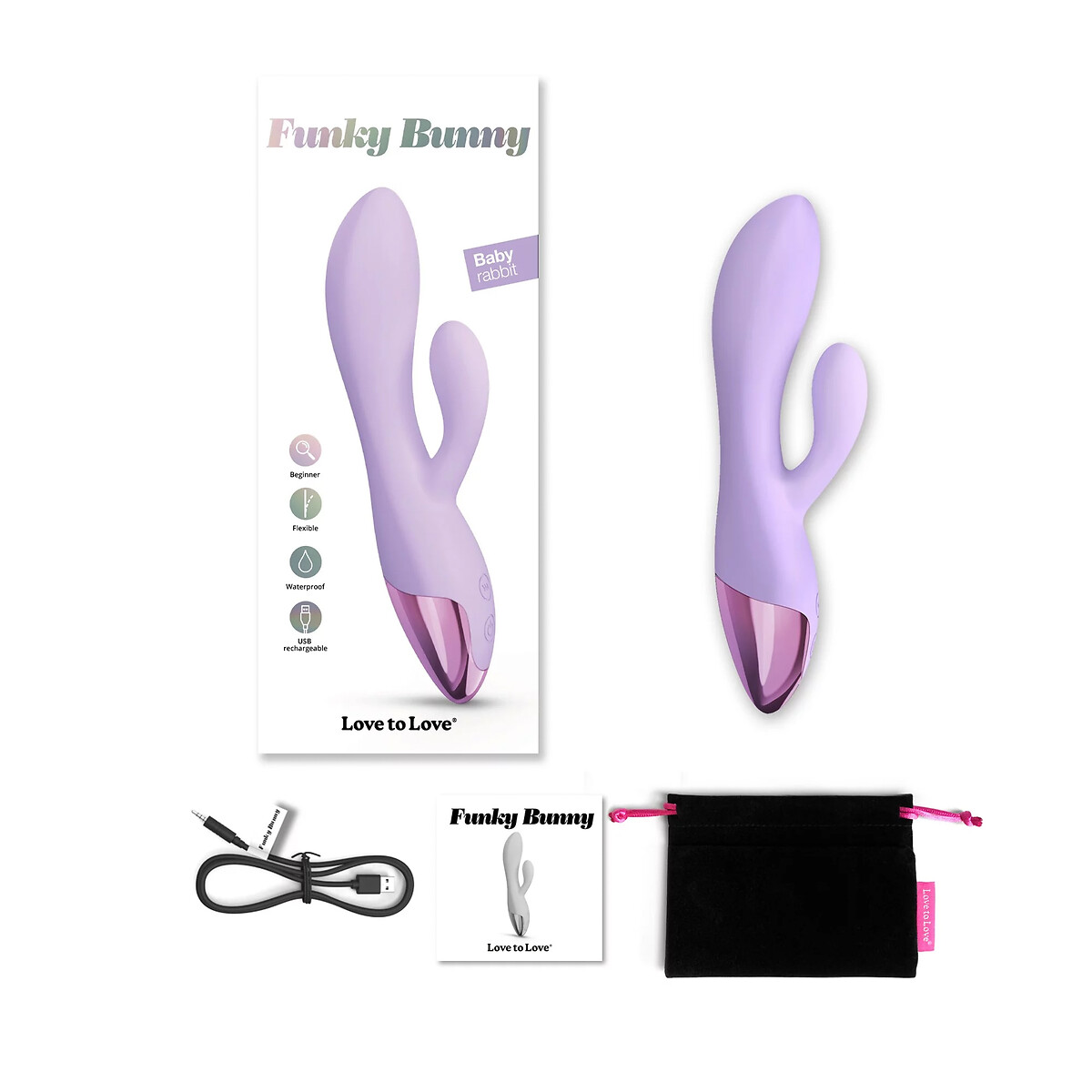 Vibromasseur Funky Bunny mauve, LOVE TO LOVE