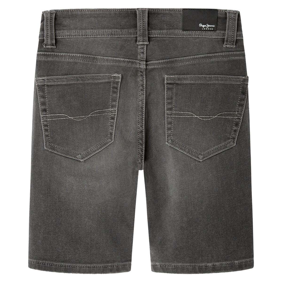 Bermuda En Denim Coupe Slim gris délavage authentique, PEPE JEANS