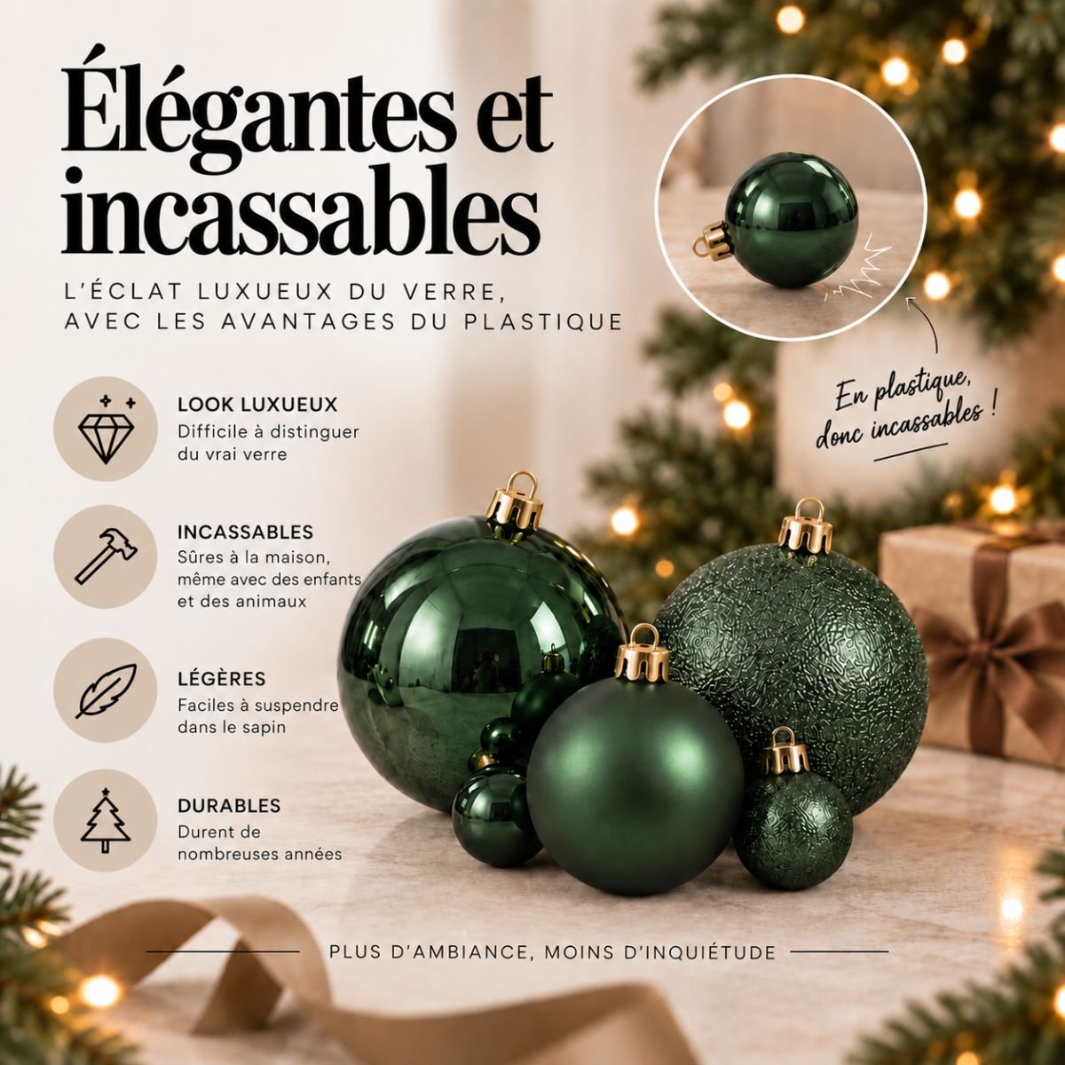 Boule de Noël or, MICA DECORATIONS