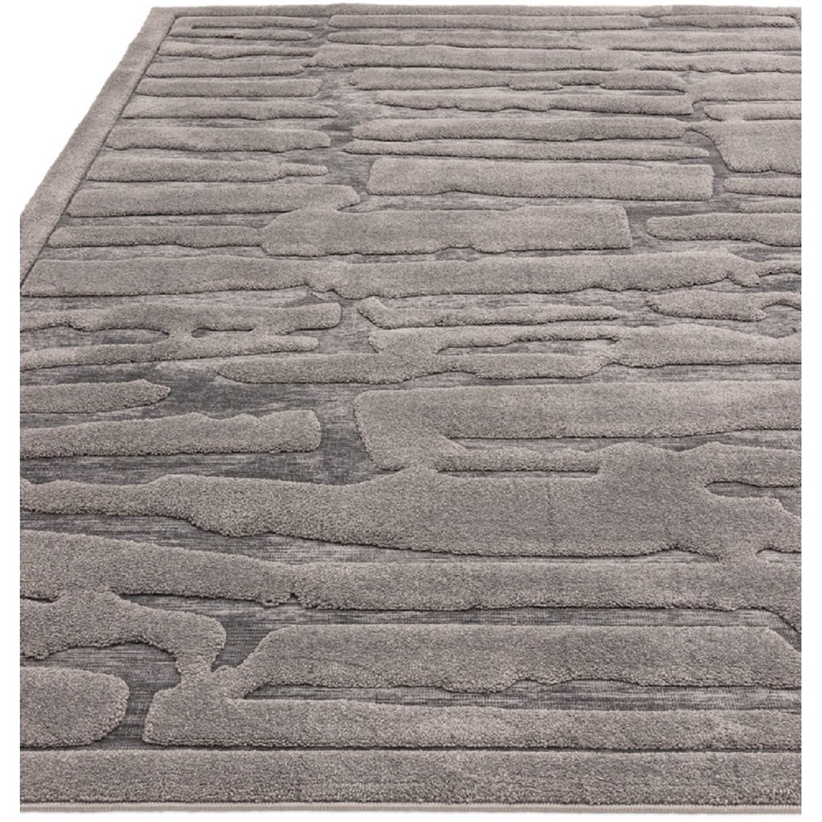 Tapis salon et chambre moderne et design RIFT gris, NOVATREND
