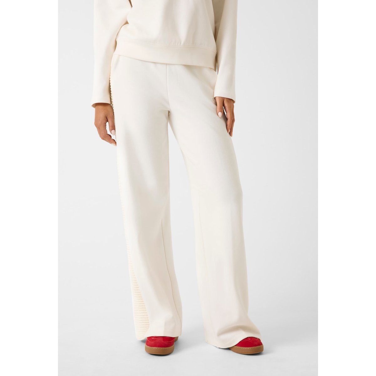 Pantalon Survêtement Palazzo Sequin Jambe Large crème, GUESS