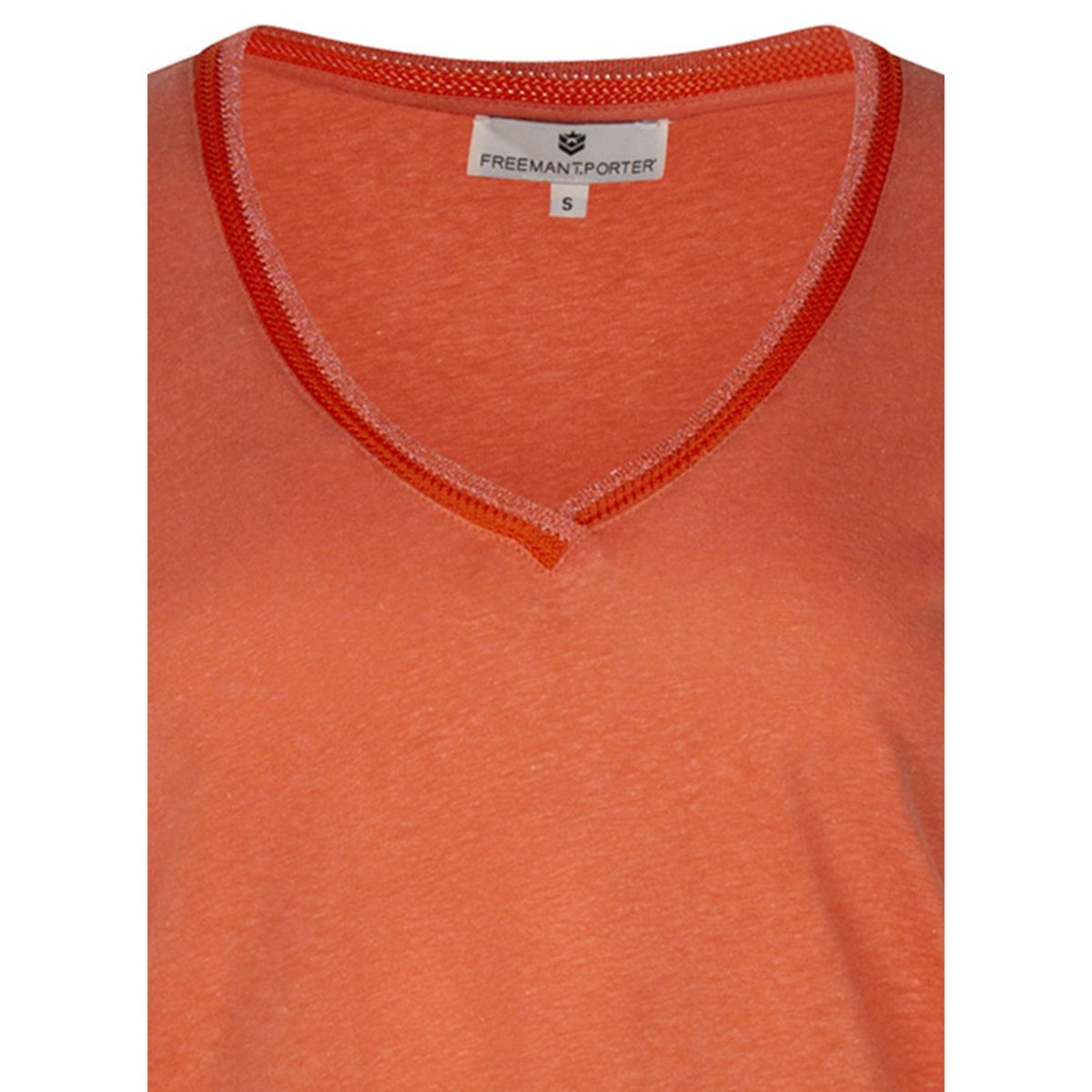 T-shirt col v orange, FREEMAN T. PORTER